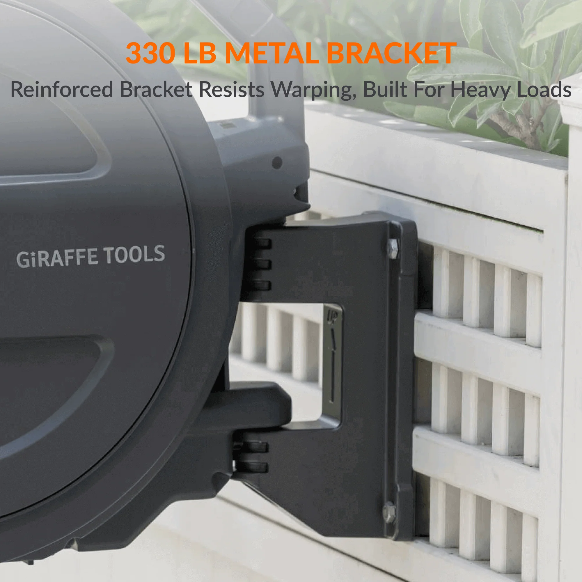 Giraffe Tools 62 Ft.- 155 Ft. Retractable Garden Hose Reel with Adjustable 9-pattern Nozzle - Image 11