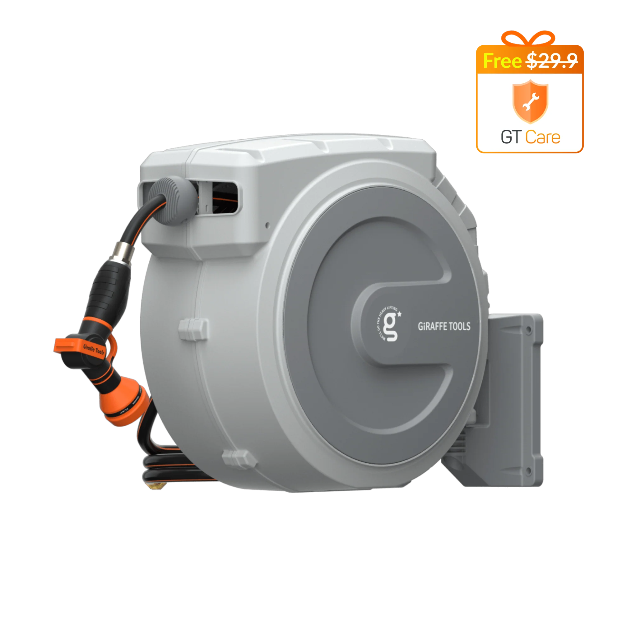 Giraffe Tools 62 Ft.- 155 Ft. Retractable Garden Hose Reel with Adjustable 9-pattern Nozzle - Image 14