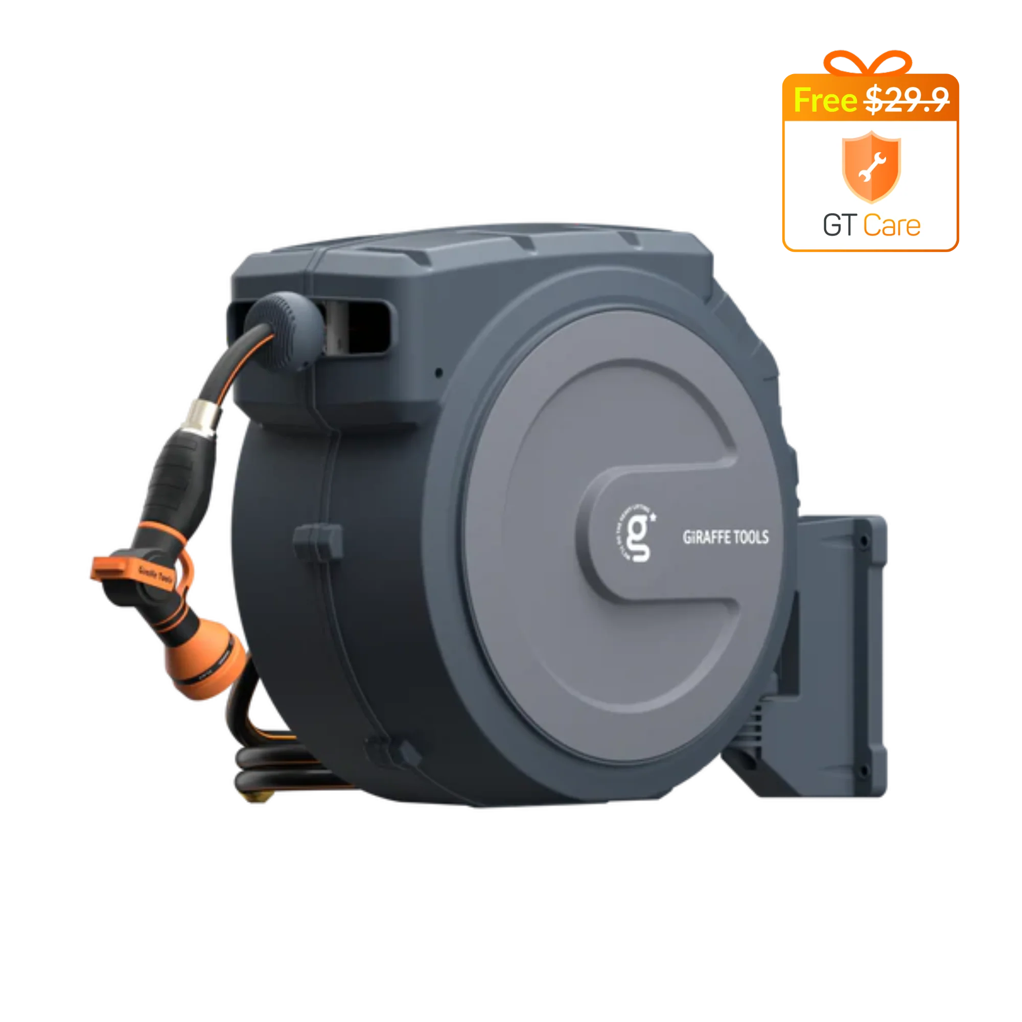Giraffe Tools 62 Ft.- 155 Ft. Retractable Garden Hose Reel with Adjustable 9-pattern Nozzle - Image 15