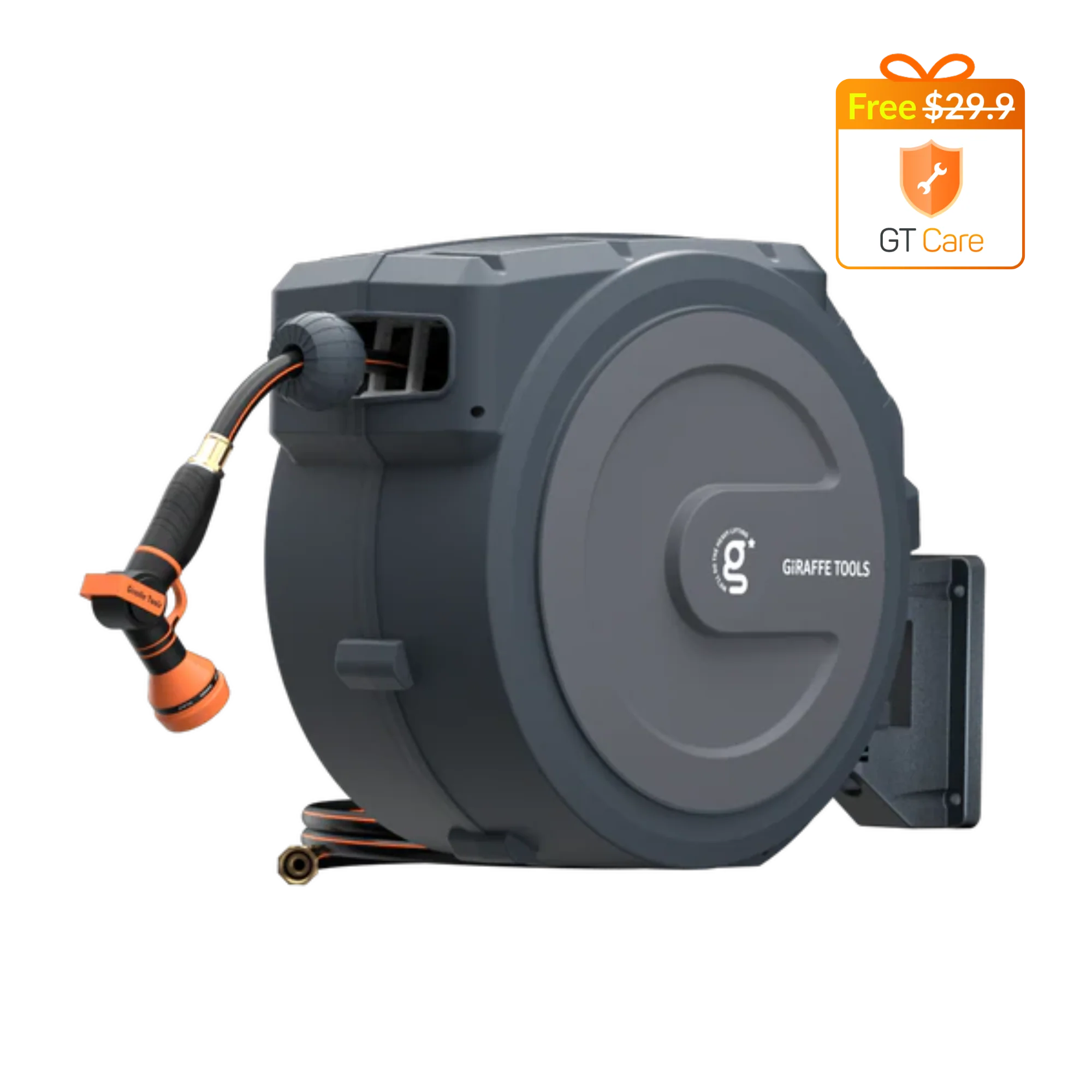 Giraffe Tools 62 Ft.- 155 Ft. Retractable Garden Hose Reel with Adjustable 9-pattern Nozzle - Image 20