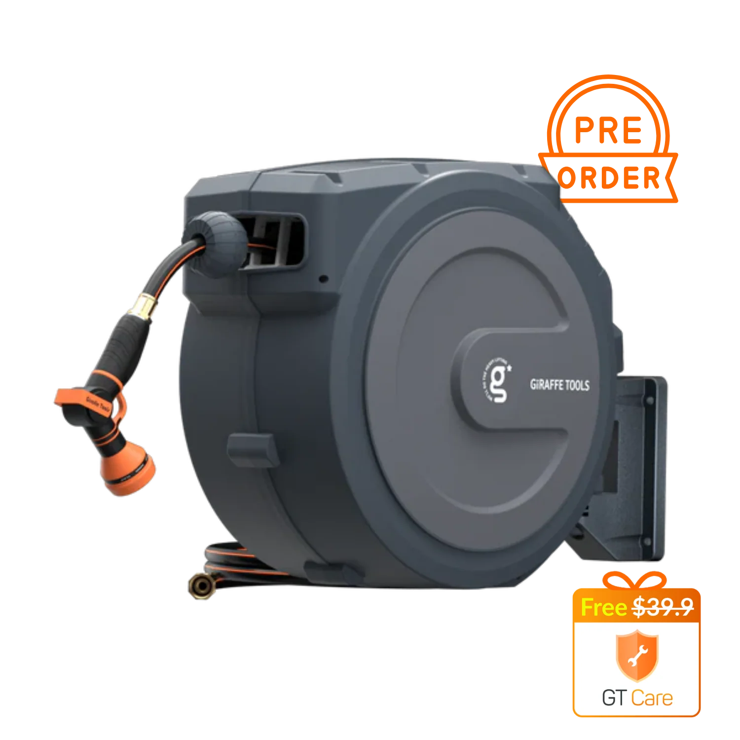 Giraffe Tools 62 Ft.- 155 Ft. Retractable Garden Hose Reel with Adjustable 9-pattern Nozzle - Image 29