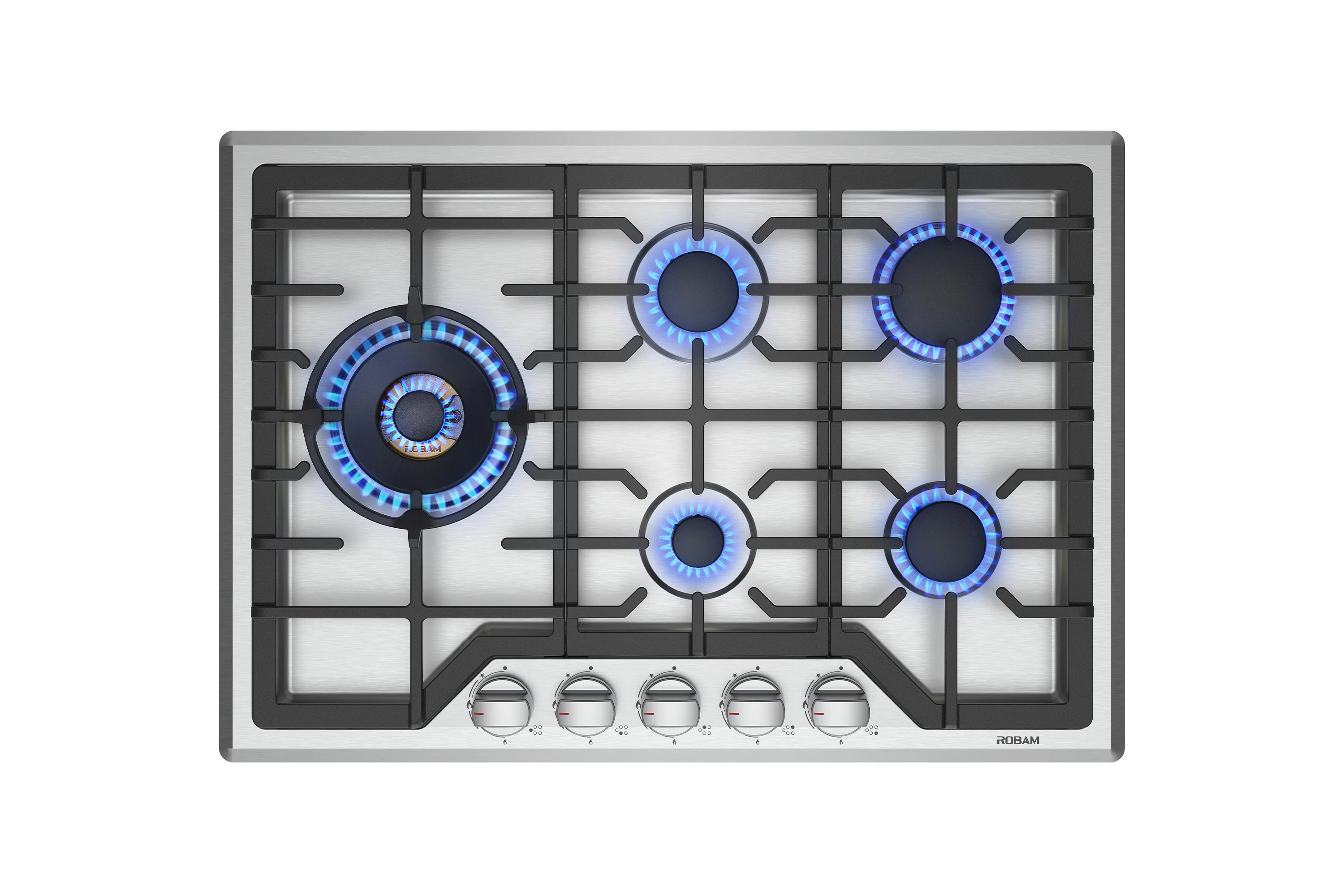 ROBAM 2-Piece Appliance Package - 30-Inch Dual Fuel Cooktop and Dual Mount Range Hood in Stainless Steel (A831 + G513) - Image 2