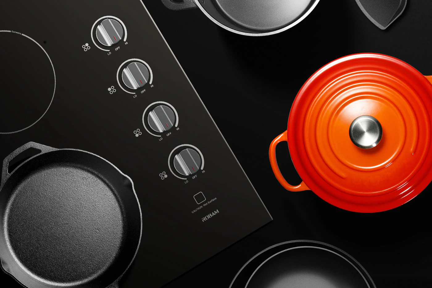 ROBAM 30-Inch 4 Burners Ceramic Glass Cooktop in Black Tempered Glass (W412) - Image 7