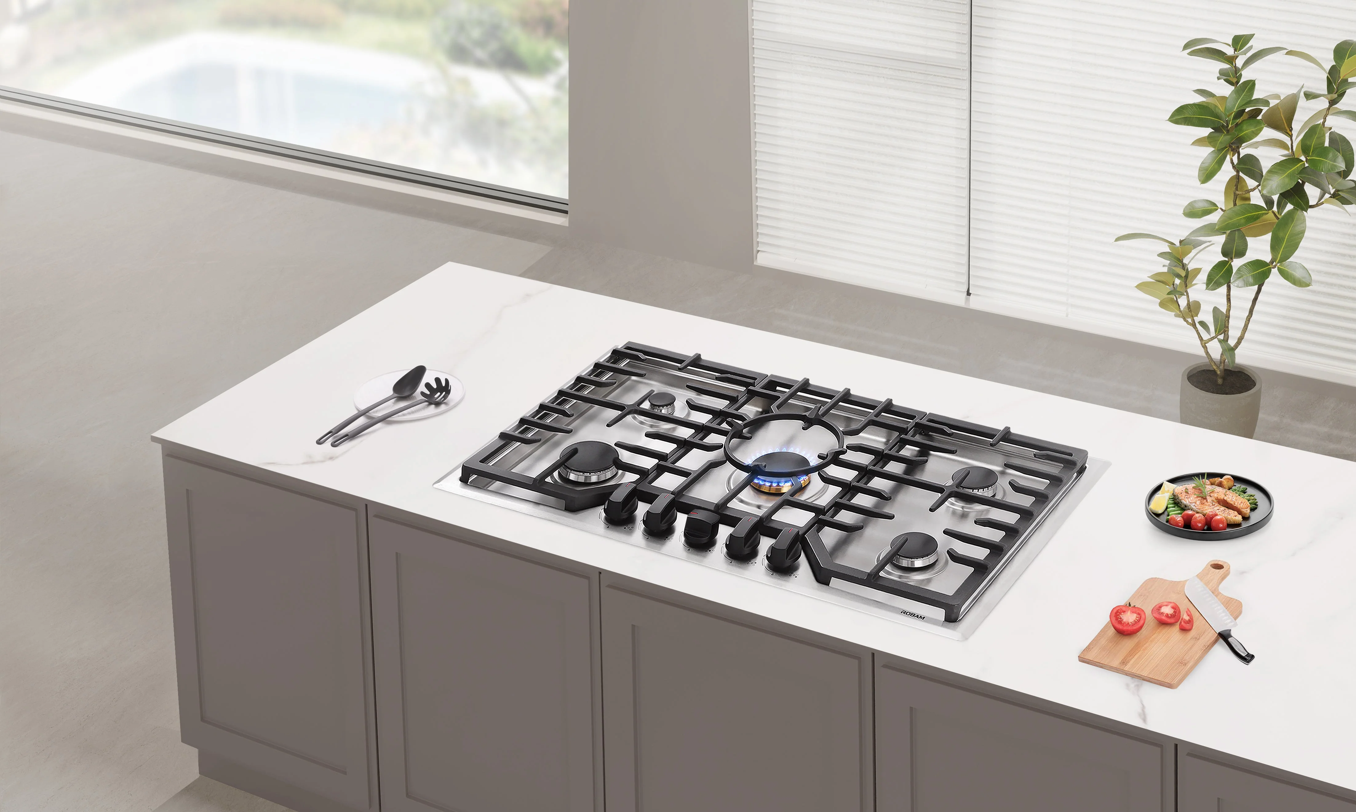 ROBAM 36-Inch 5 Burners Cooktop in Stainless Steel (7G9H50) - Image 3