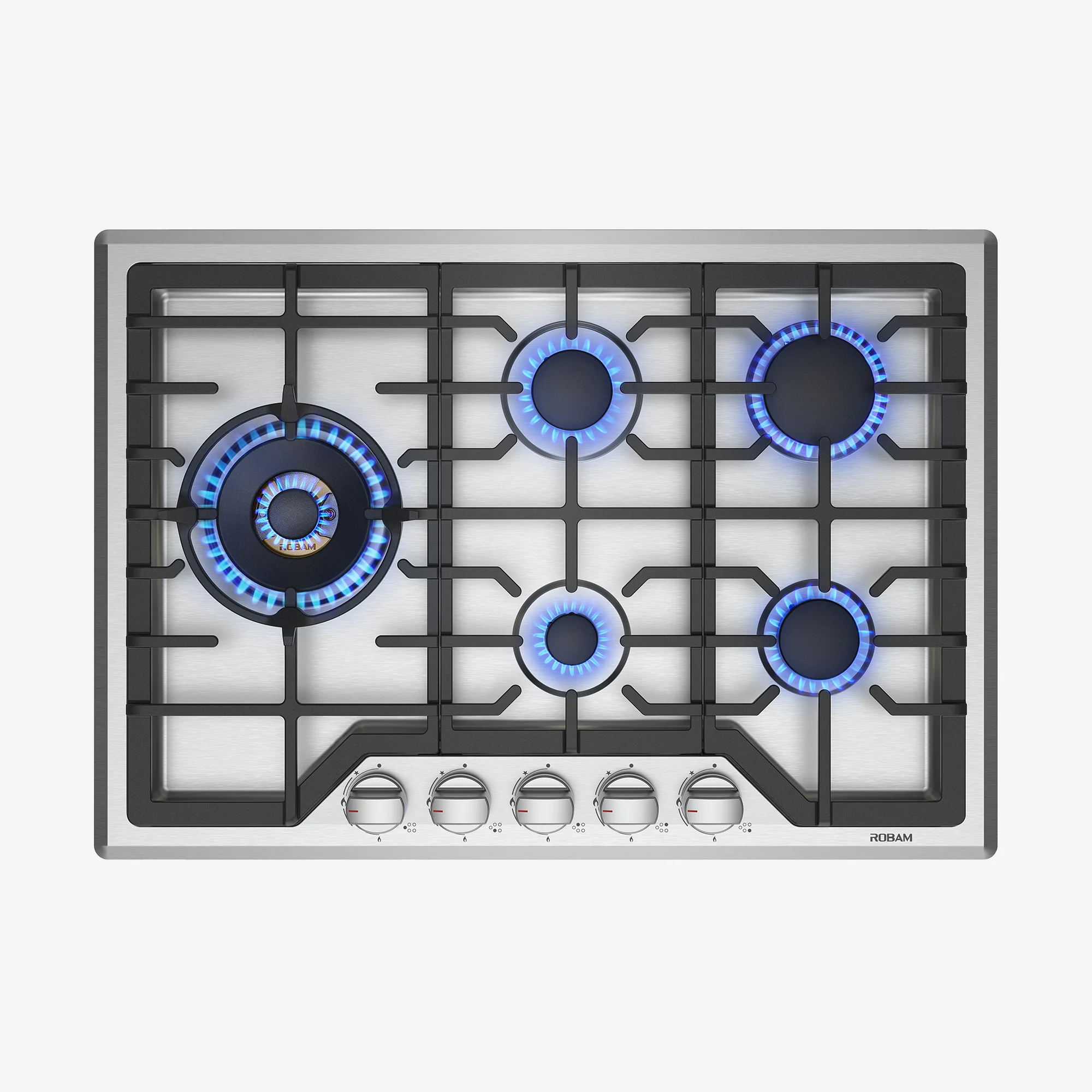 ROBAM G-Series 30-Inch Dual Fuel Cooktop with 5 Burners in Stainless Steel (G513) - Image 2