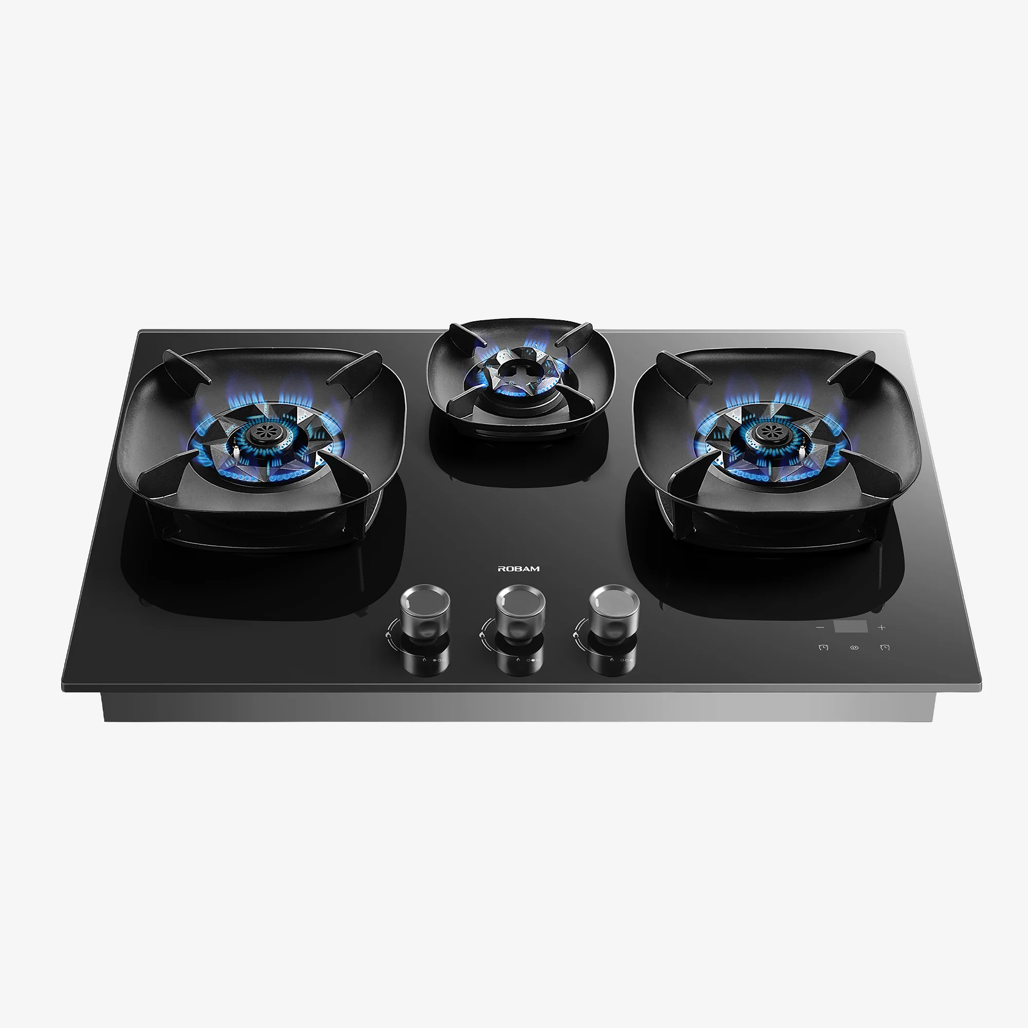 ROBAM FireCube 30-Inch Gas Cooktop with 3 Burners in Black Tempered Glass (7B7H30/7B7H31) - Image 4