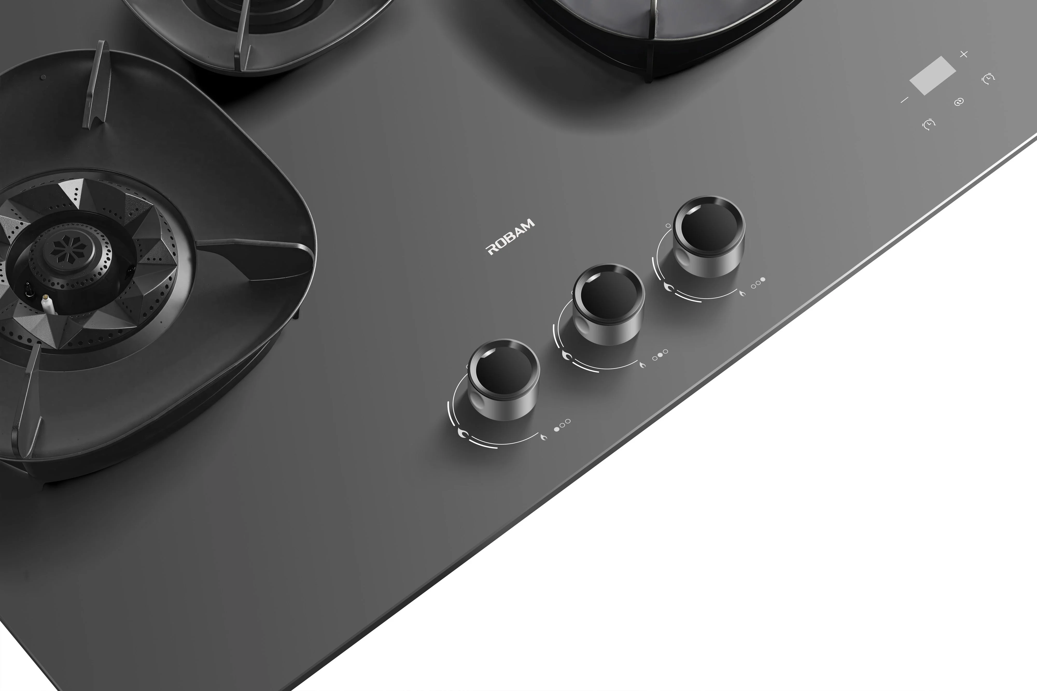 ROBAM FireCube 30-Inch Gas Cooktop with 3 Burners in Black Tempered Glass (7B7H30/7B7H31) - Image 8