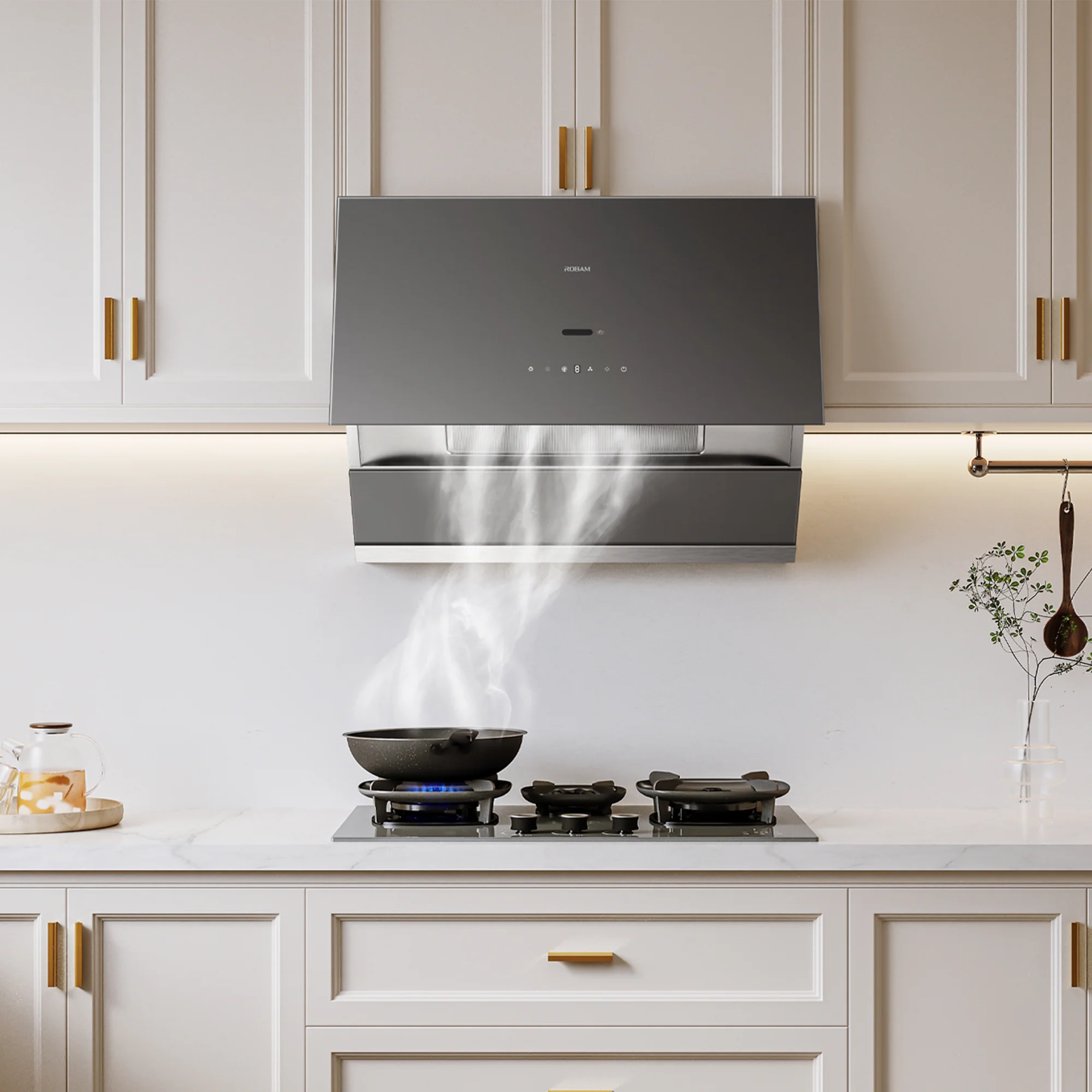 ROBAM R-Max3 30/36-Inch 1200-1400 CFM Convertible Under Cabinet Range Hood in Nano Glass (53H1S) - Image 2
