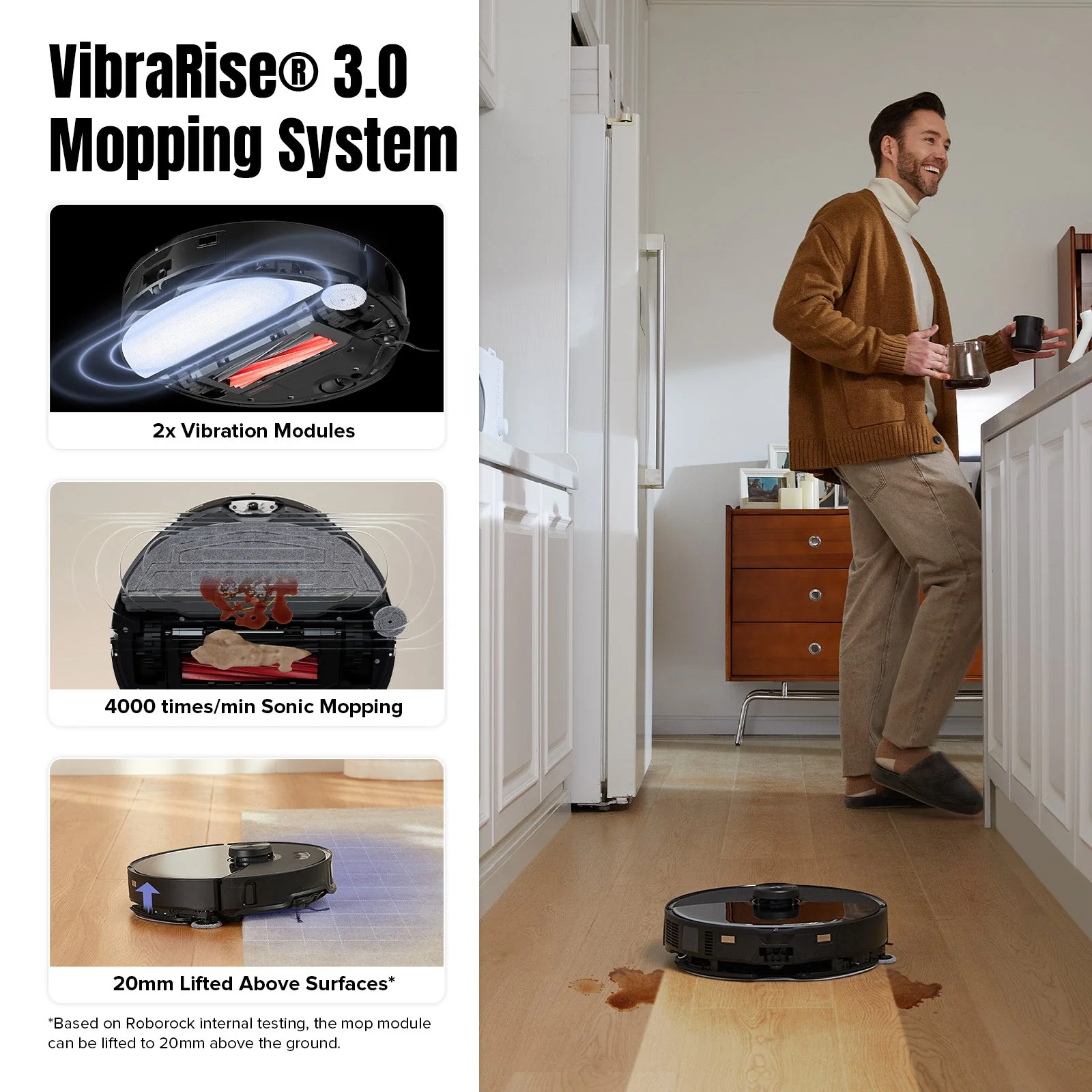 Roborock S8 MaxV Ultra with 8-in-1 RockDock® Ultra, 10,000 Pa, Liftable brush & Mop and Multifunction dock and - Image 5