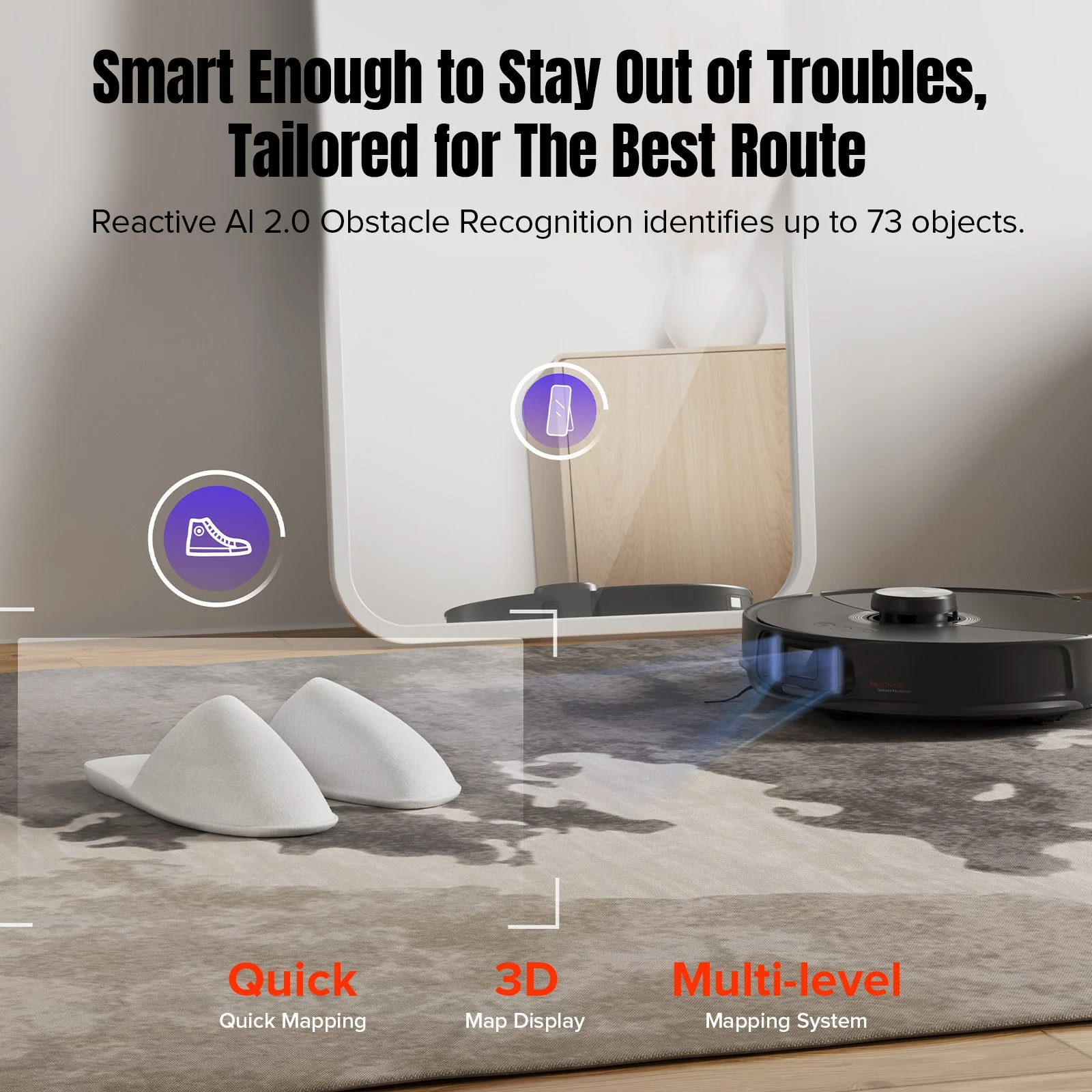 Roborock S8 MaxV Ultra with 8-in-1 RockDock® Ultra, 10,000 Pa, Liftable brush & Mop and Multifunction dock and - Image 6