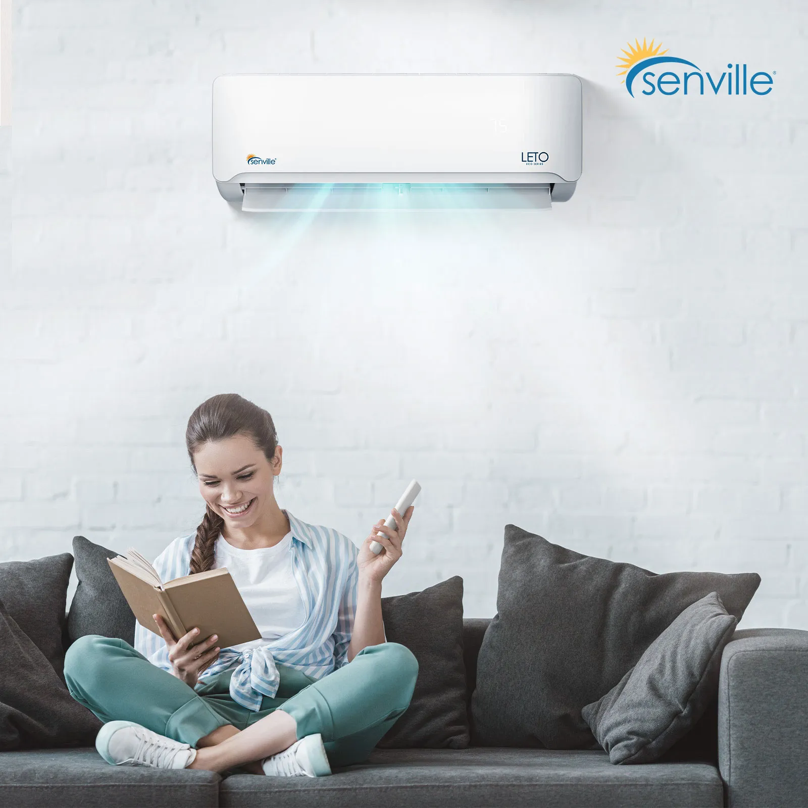 Senville LETO Series 12K BTU Mini Split with 21.3 SEER2, 230 Ductless Air Conditoner and Heat Pump Condenser with Wall Mount Air Handler (SENL-12CD/220) - Image 6