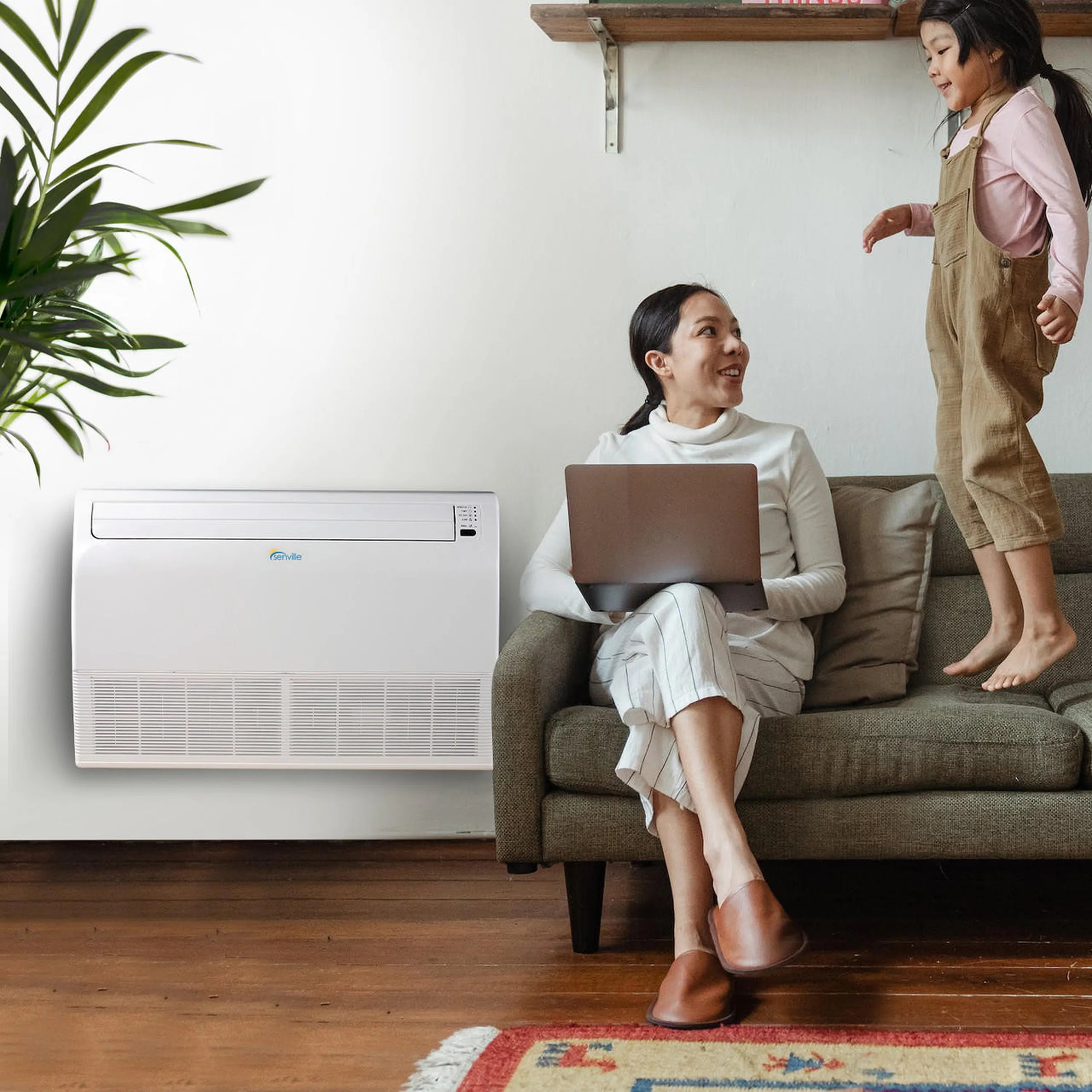 Senville 18K BTU Mini Split with 20.4 SEER2, 230V Ductless Air Conditioner and Heat Pump Condenser with Floor Mounted Air Handler (SENA-18HF-IF) - Image 3