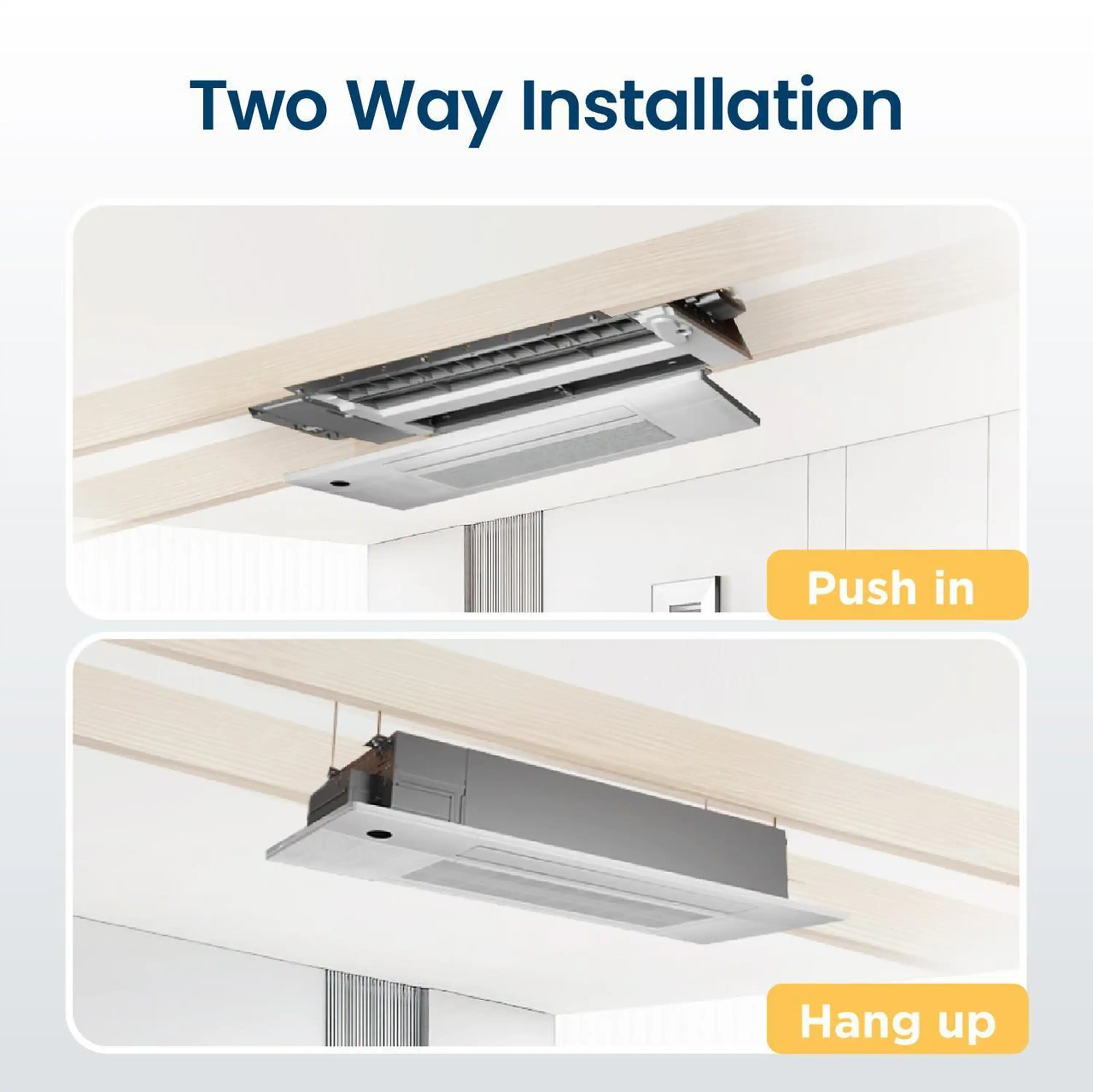 Senville 12K BTU, 22.2 SEER Mini Split Air Conditioner and Heat Pump Condenser with Ductless Ceiling Cassette Air Handler (SENA-12HF-1WC) - Image 4