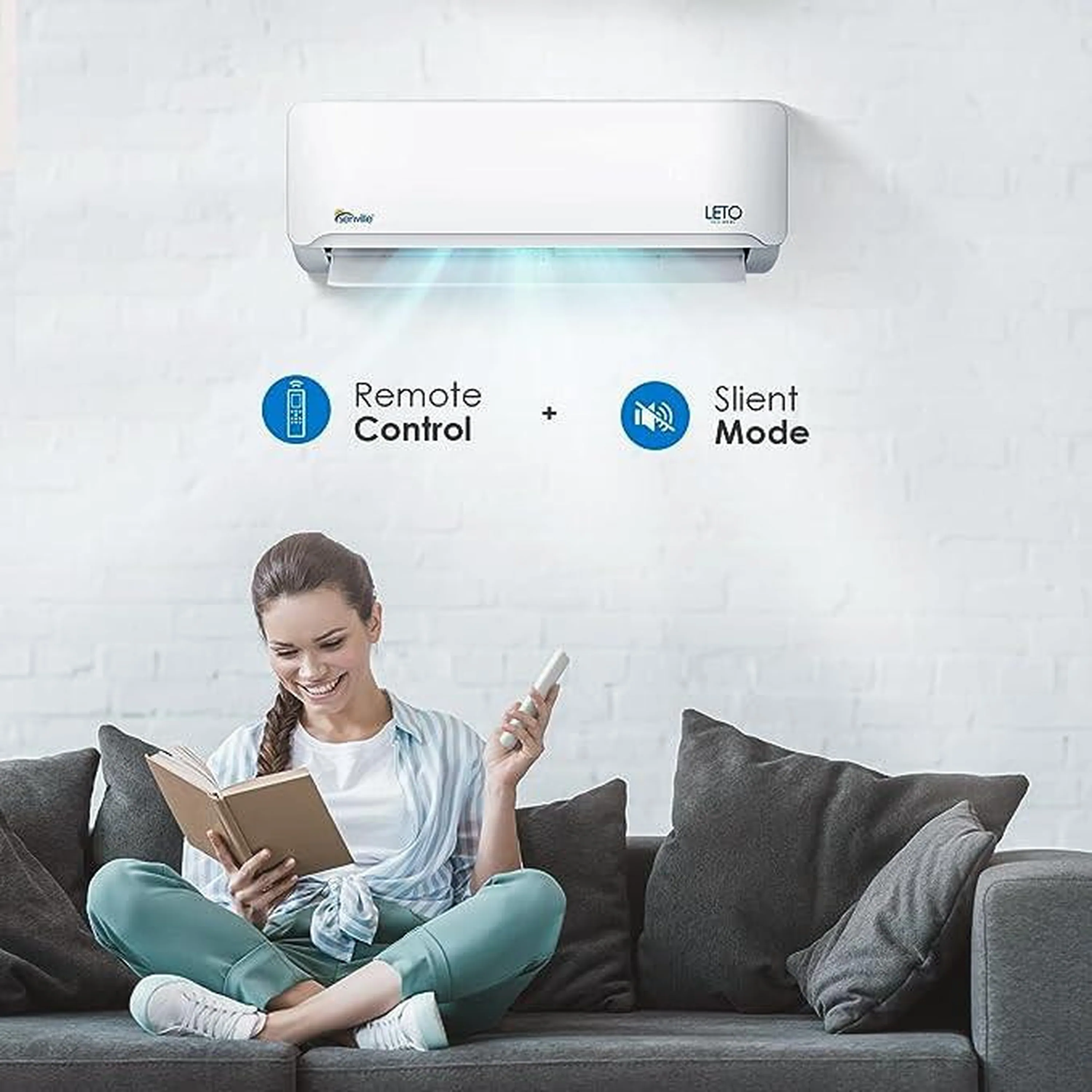 Senville LETO Series 9K BTU Mini Split with 21.2 SEER2, 110V Ductless Air Conditioner and Heat Pump Condenser with Wall Mount Air Handler (SENL/09CD/110V) - Image 10