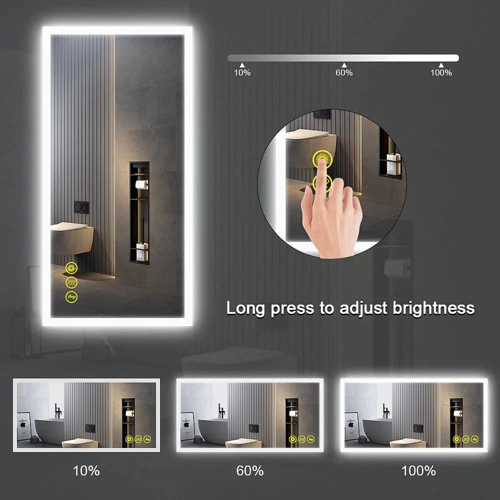 Parrot Uncle SmartGlow Dimmable LED Frameless Anti-Fog Bathroom Vanity Mirror - Image 12