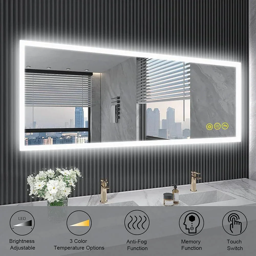 Parrot Uncle SmartGlow Dimmable LED Frameless Anti-Fog Bathroom Vanity Mirror - Image 16