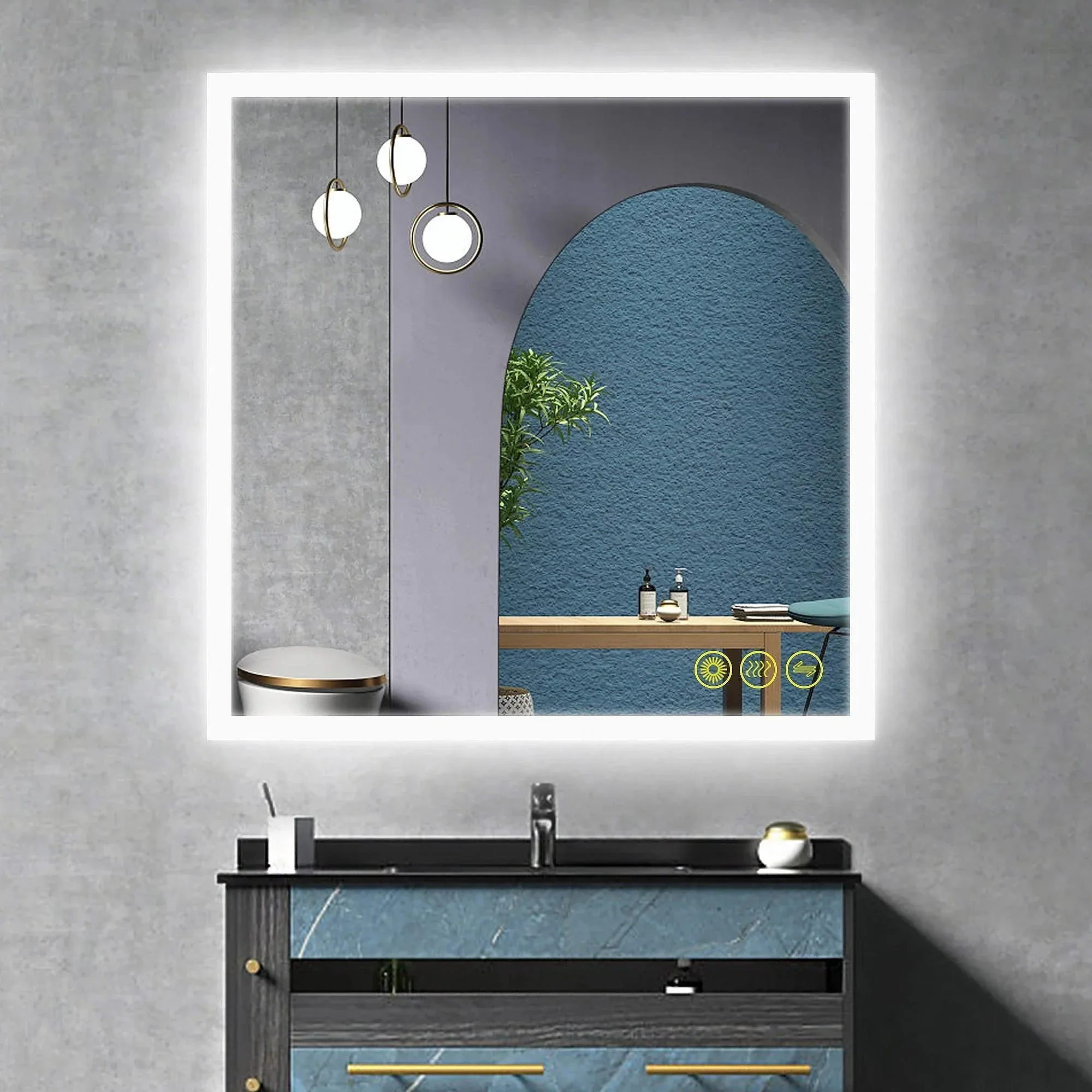 Parrot Uncle SmartGlow Dimmable LED Frameless Anti-Fog Bathroom Vanity Mirror - Image 22