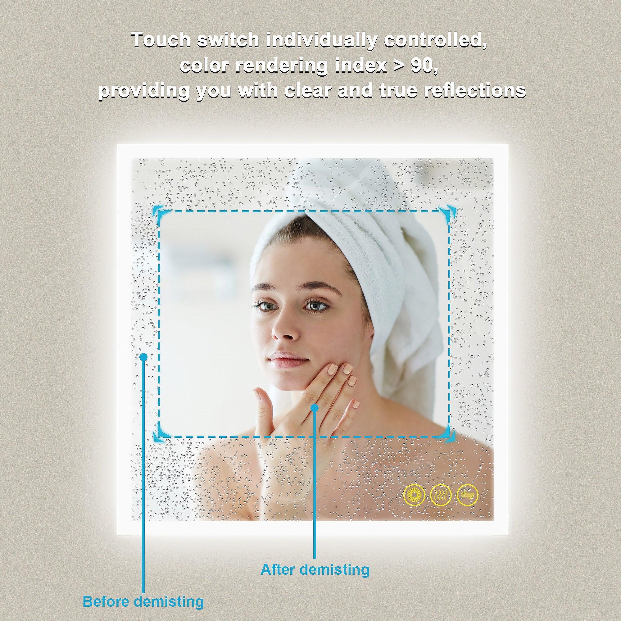 Parrot Uncle SmartGlow Dimmable LED Frameless Anti-Fog Bathroom Vanity Mirror - Image 27