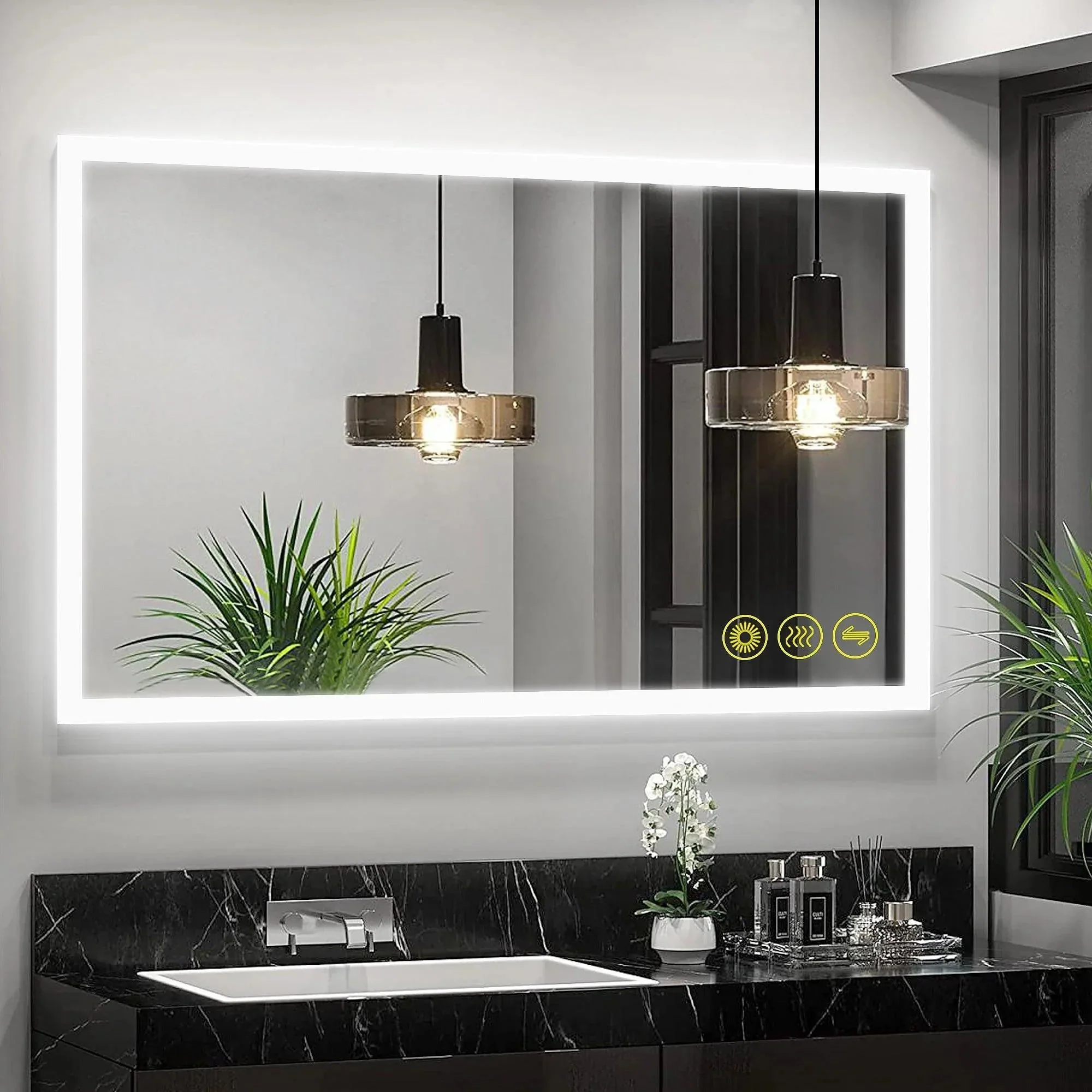 Parrot Uncle SmartGlow Dimmable LED Frameless Anti-Fog Bathroom Vanity Mirror - Image 28
