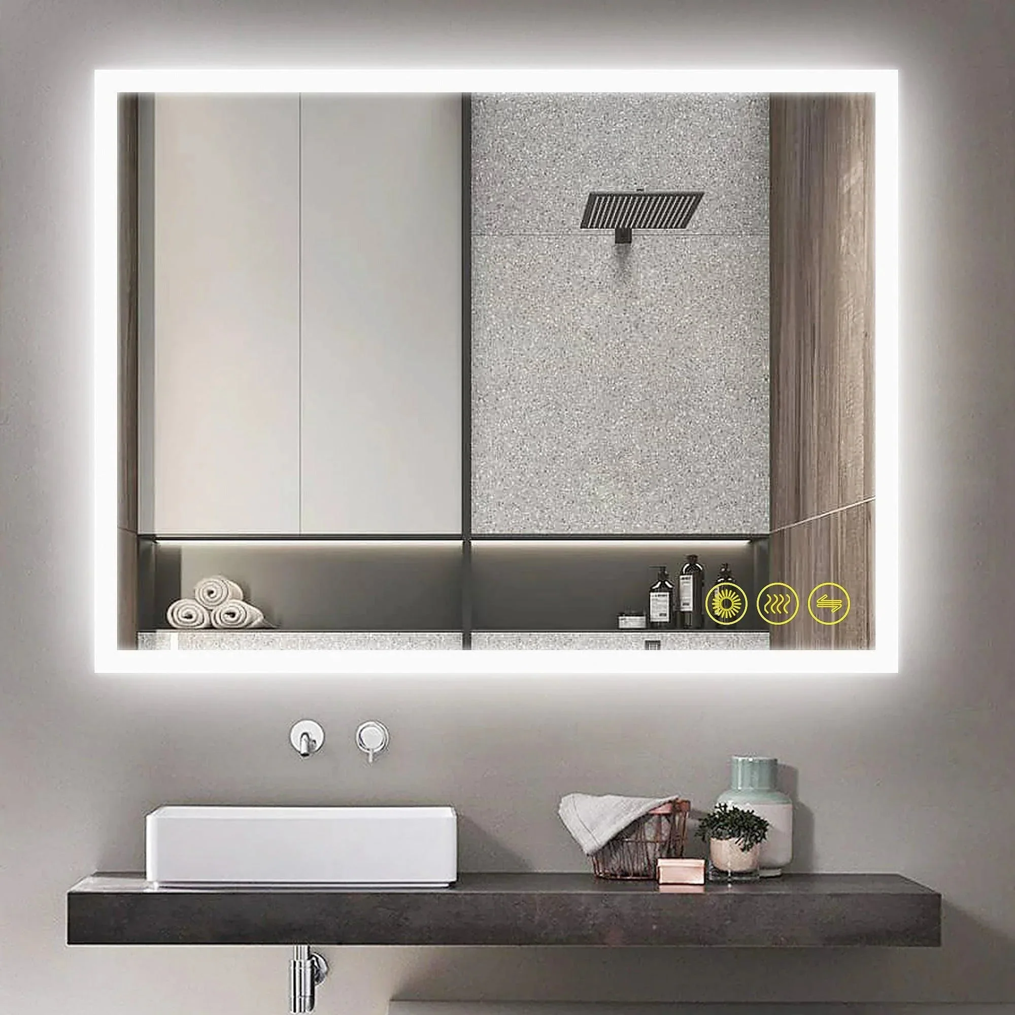 Parrot Uncle SmartGlow Dimmable LED Frameless Anti-Fog Bathroom Vanity Mirror - Image 29