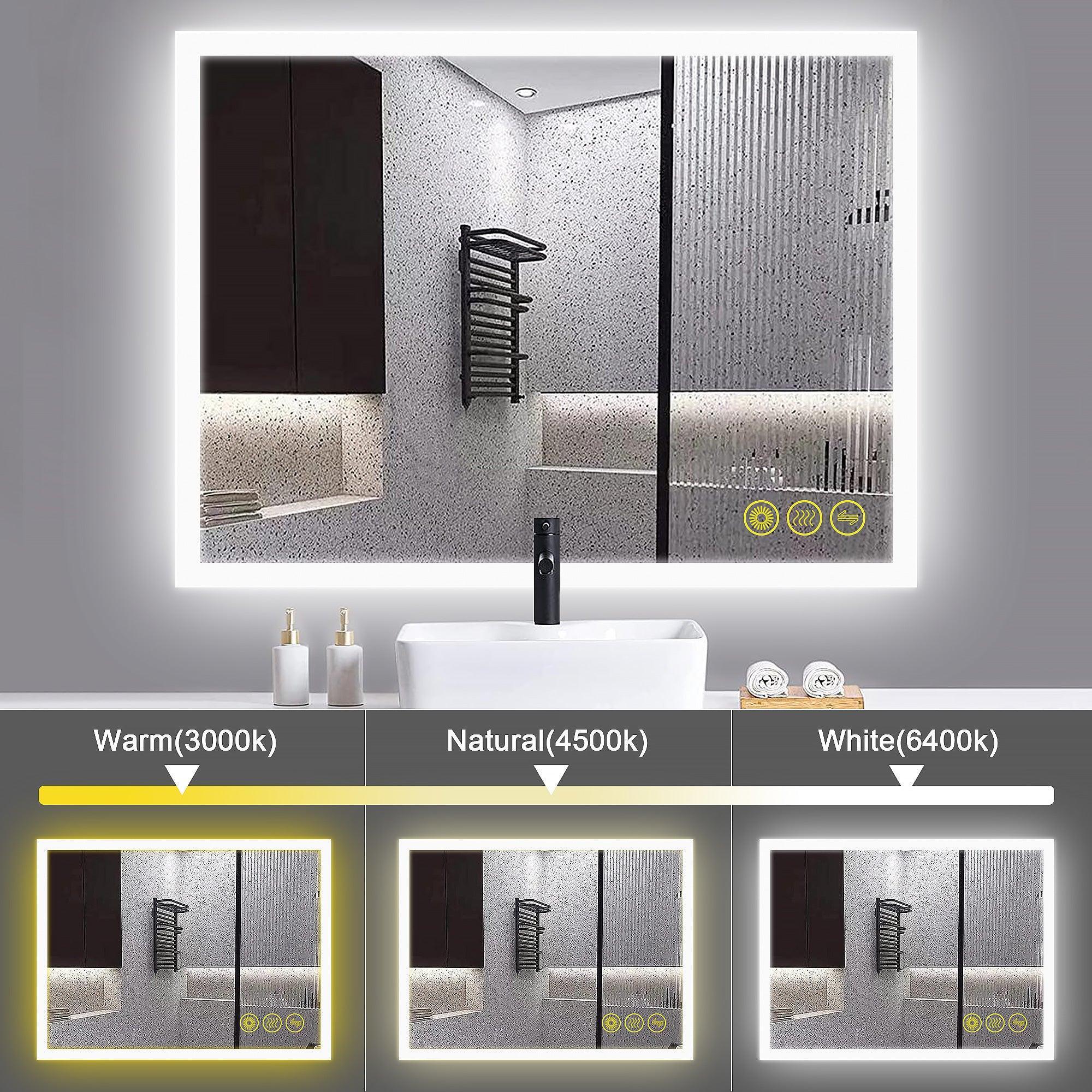 Parrot Uncle SmartGlow Dimmable LED Frameless Anti-Fog Bathroom Vanity Mirror - Image 30