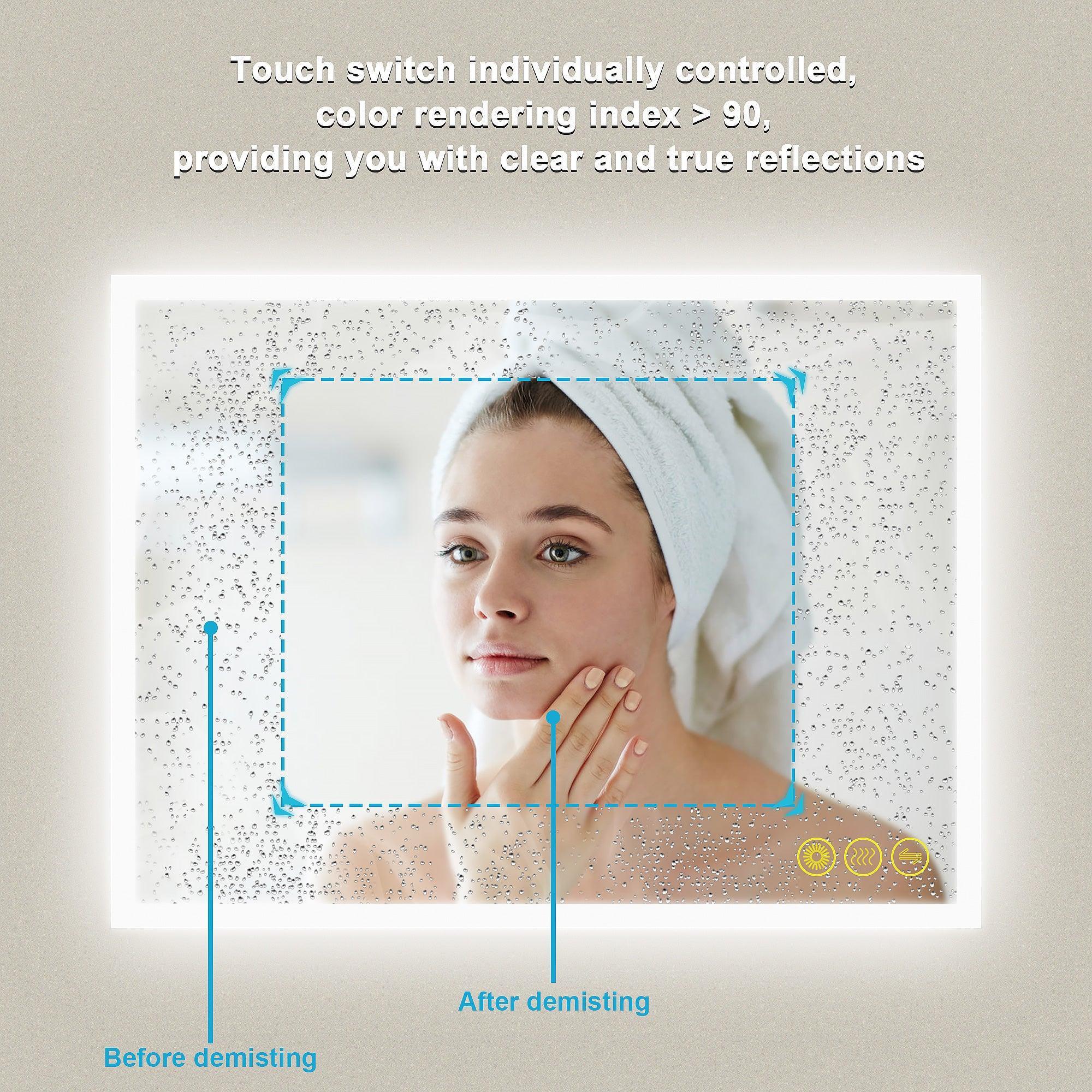 Parrot Uncle SmartGlow Dimmable LED Frameless Anti-Fog Bathroom Vanity Mirror - Image 32