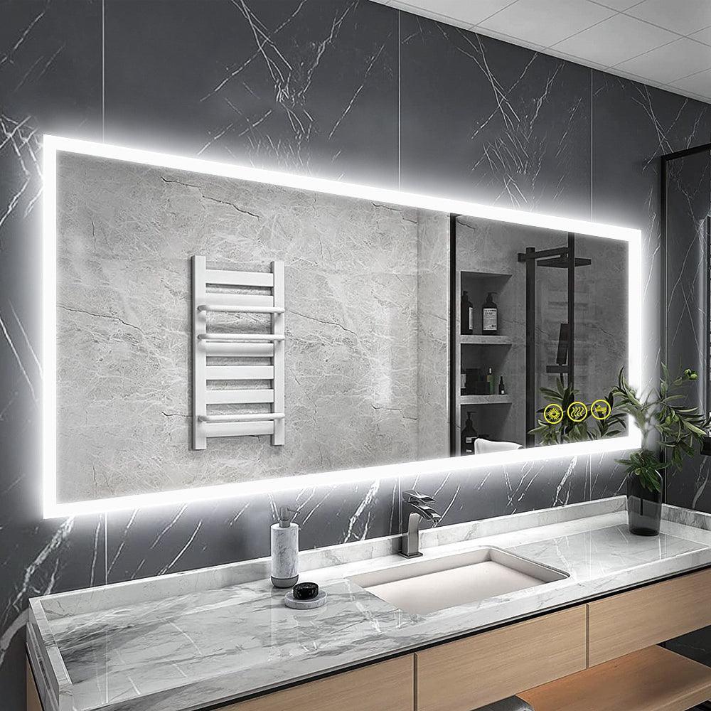 Parrot Uncle SmartGlow Dimmable LED Frameless Anti-Fog Bathroom Vanity Mirror - Image 33