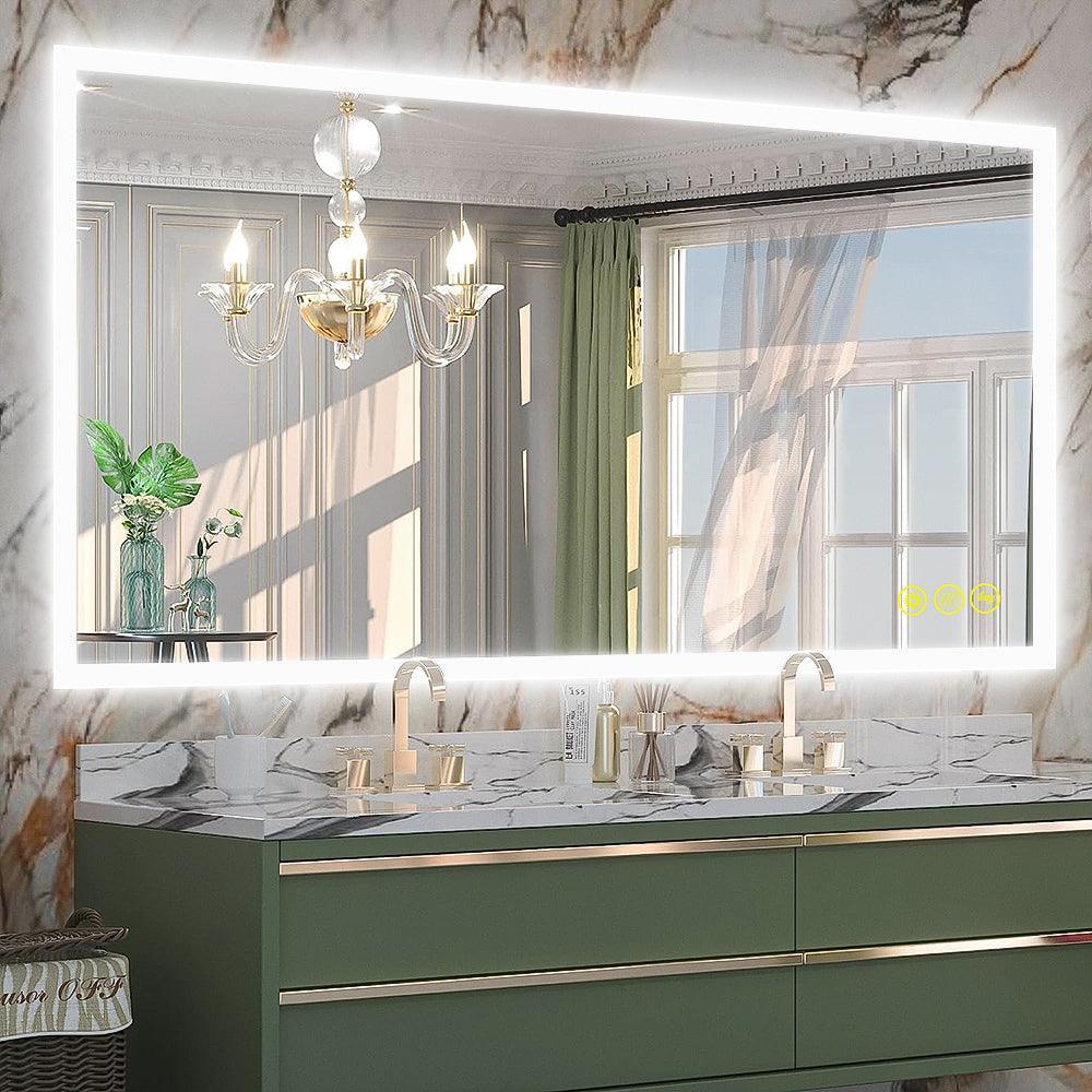 Parrot Uncle SmartGlow Dimmable LED Frameless Anti-Fog Bathroom Vanity Mirror - Image 34