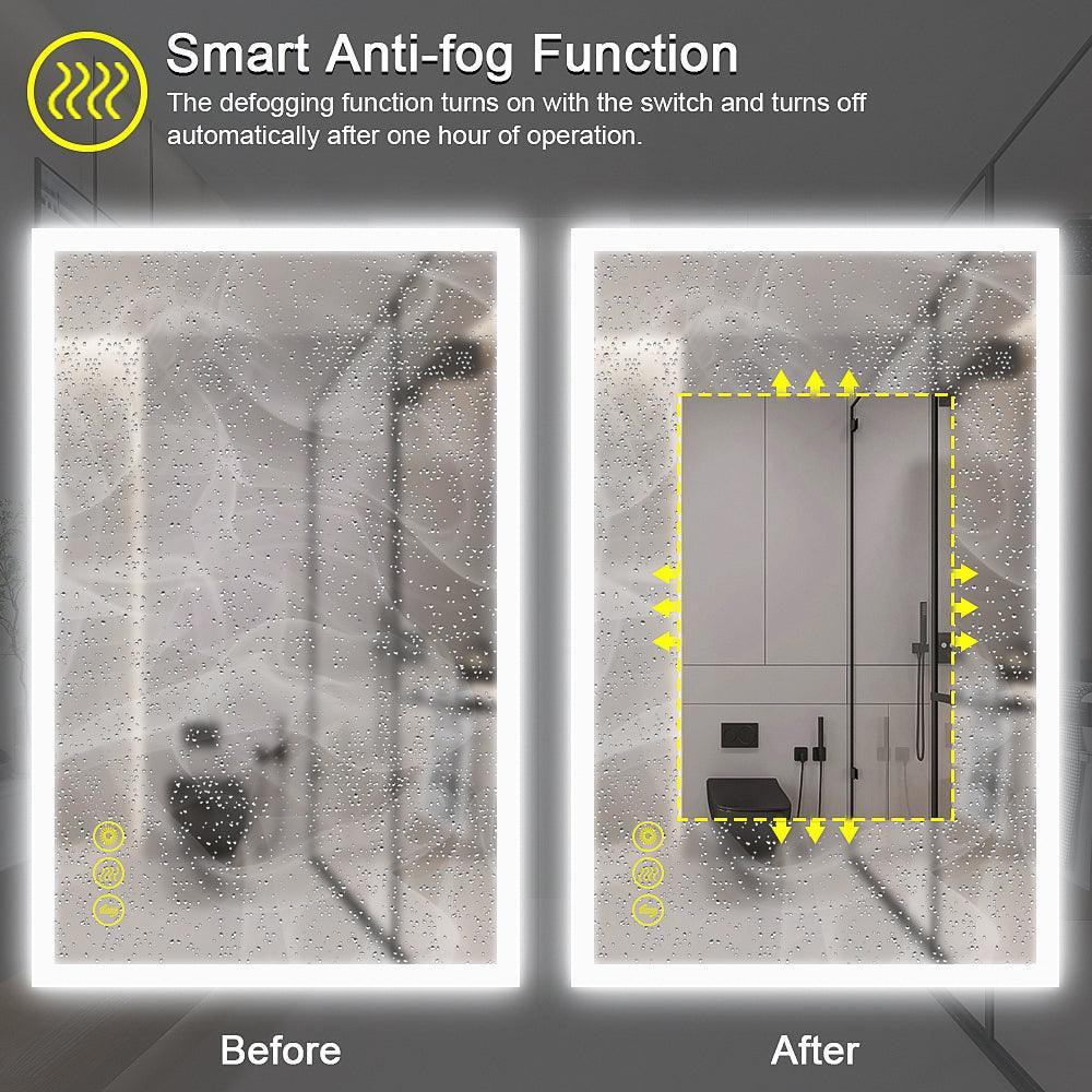 Parrot Uncle SmartGlow Dimmable LED Frameless Anti-Fog Bathroom Vanity Mirror - Image 35