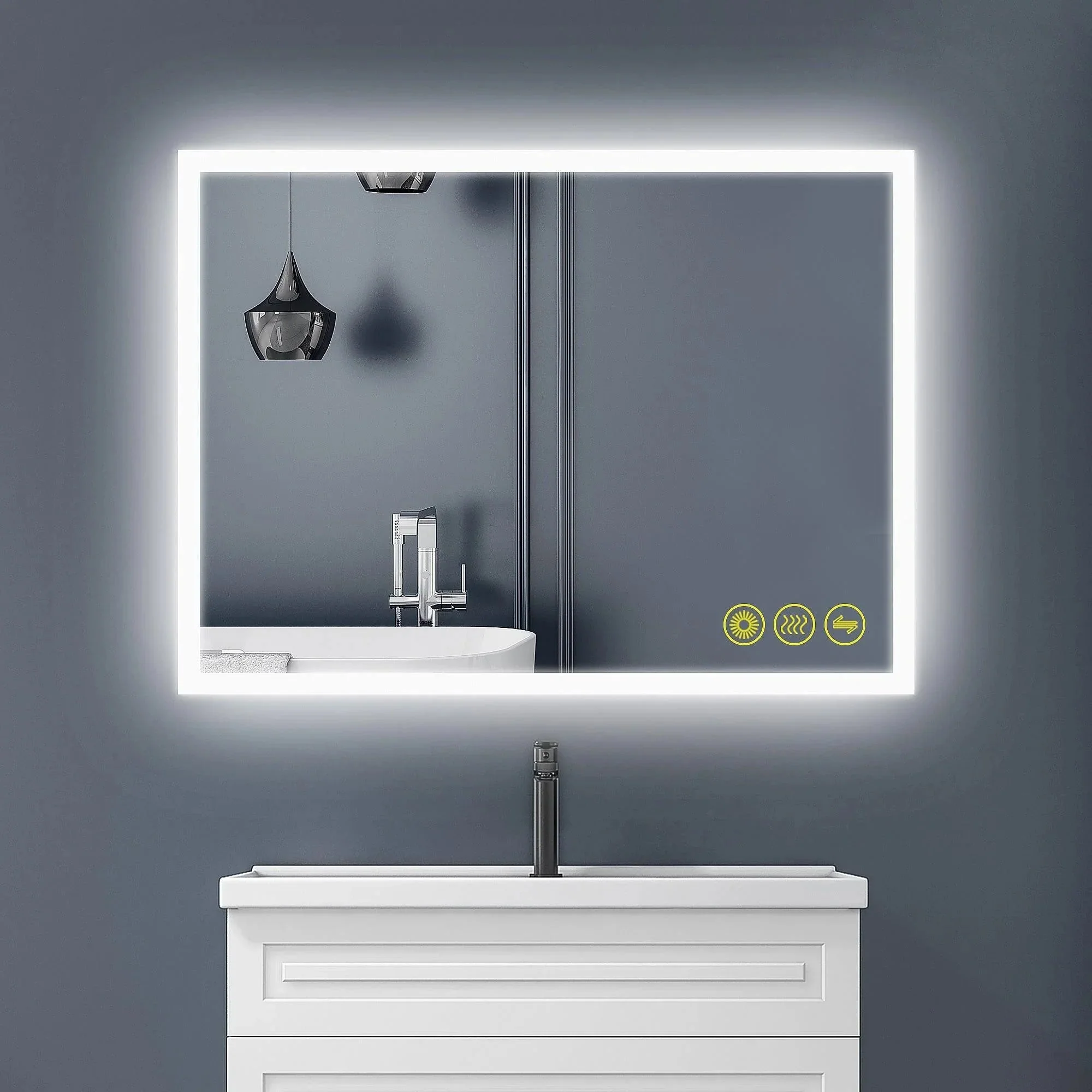 Parrot Uncle SmartGlow Dimmable LED Frameless Anti-Fog Bathroom Vanity Mirror - Image 4