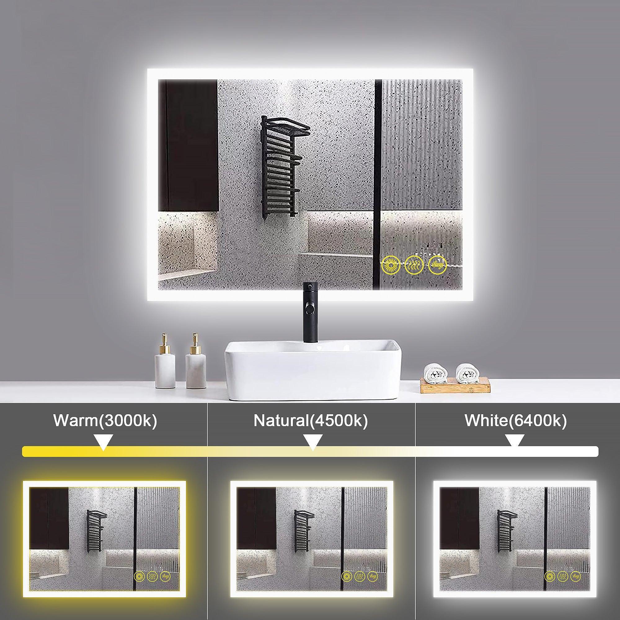 Parrot Uncle SmartGlow Dimmable LED Frameless Anti-Fog Bathroom Vanity Mirror - Image 7