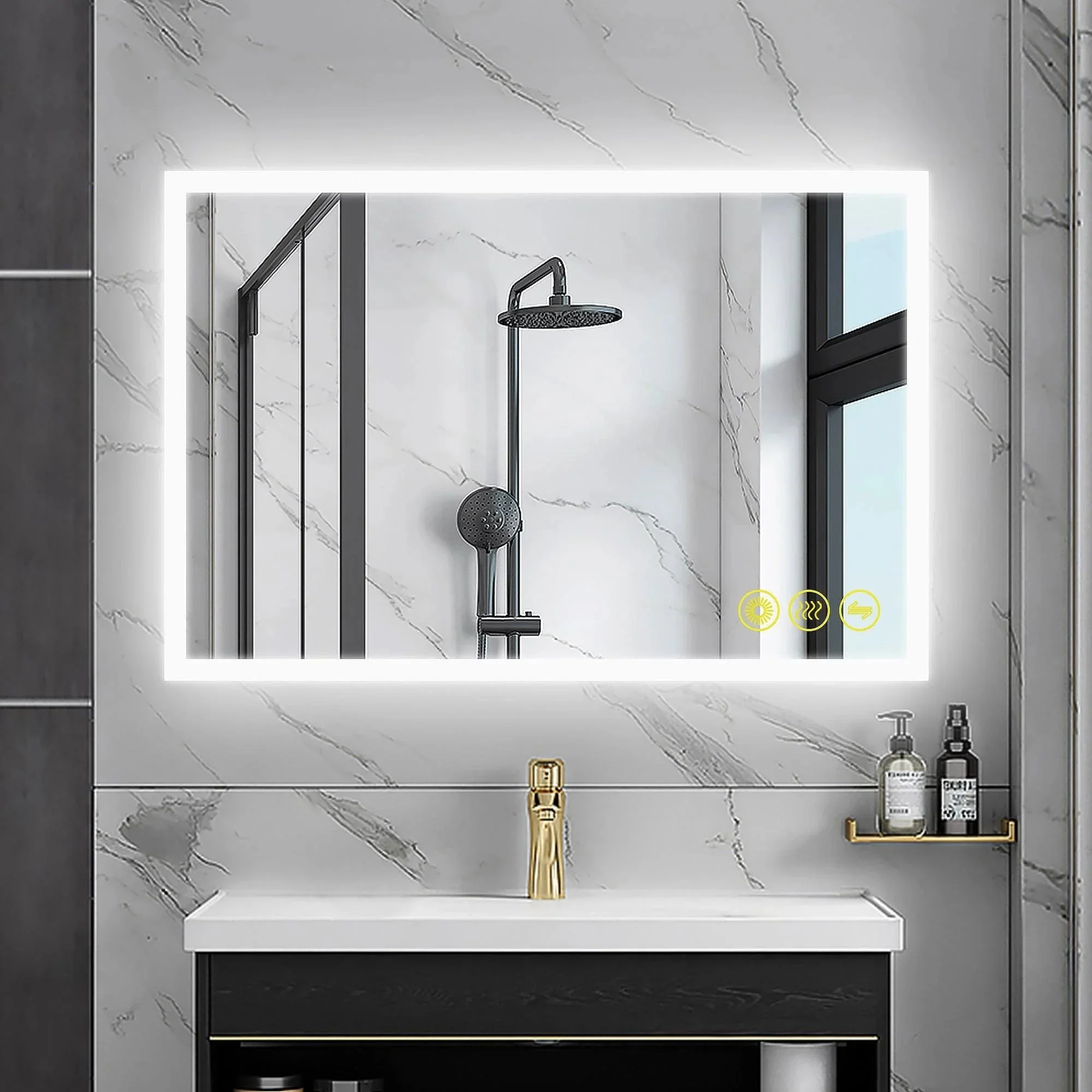 Parrot Uncle SmartGlow Dimmable LED Frameless Anti-Fog Bathroom Vanity Mirror - Image 8