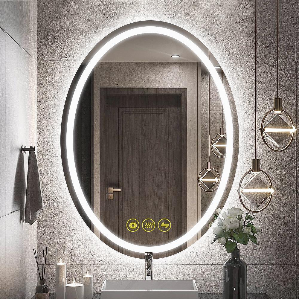 Parrot Uncle SmartReflex Oval LED Mirror Backlit 3000K-6400K Frameless Anti-Fog Dimmable Bathroom/Vanity Mirror - Image 10