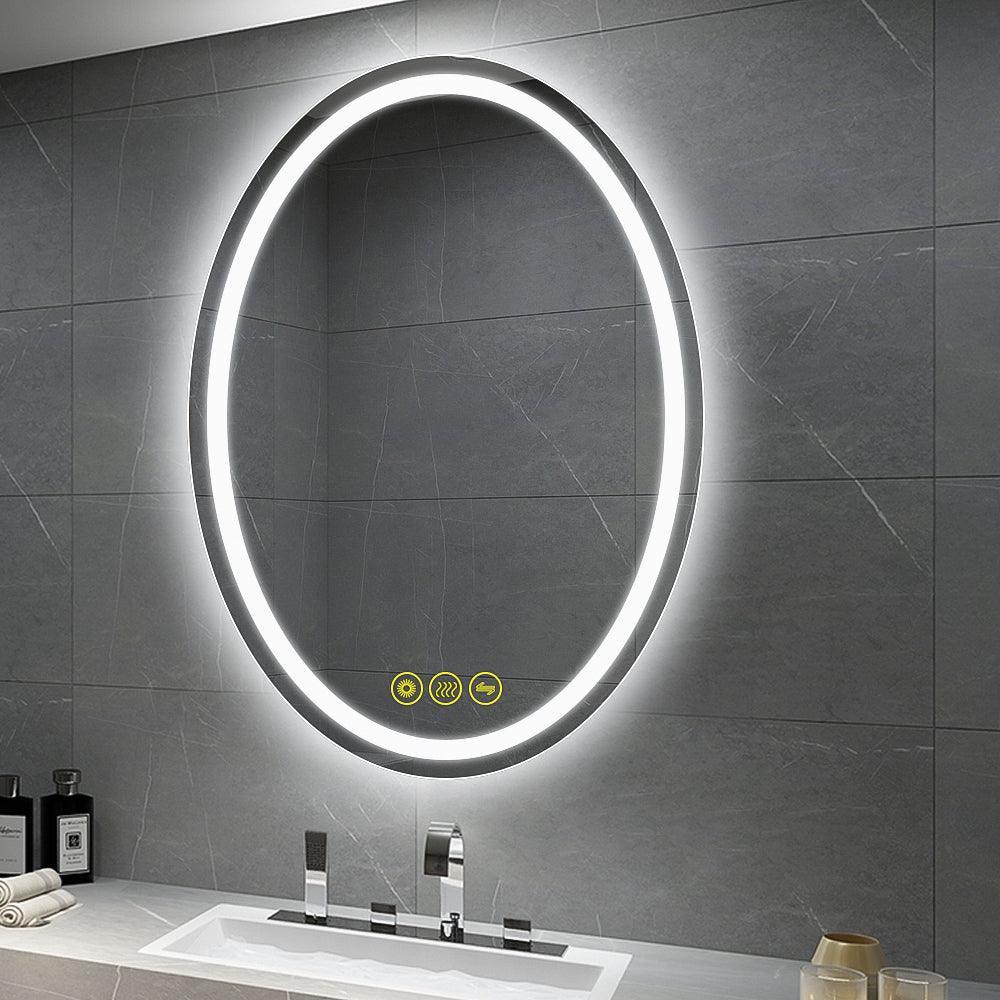 Parrot Uncle SmartReflex Oval LED Mirror Backlit 3000K-6400K Frameless Anti-Fog Dimmable Bathroom/Vanity Mirror - Image 2