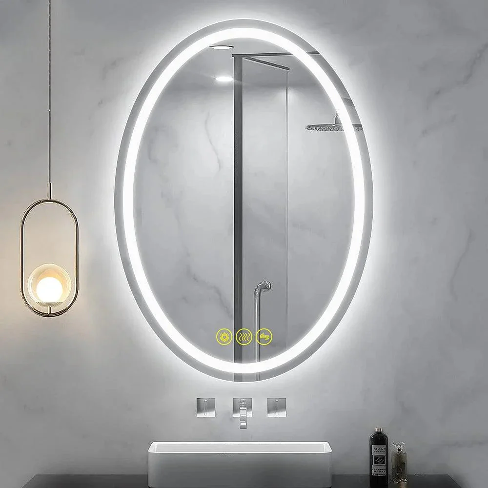 Parrot Uncle SmartReflex Oval LED Mirror Backlit 3000K-6400K Frameless Anti-Fog Dimmable Bathroom/Vanity Mirror - Image 3