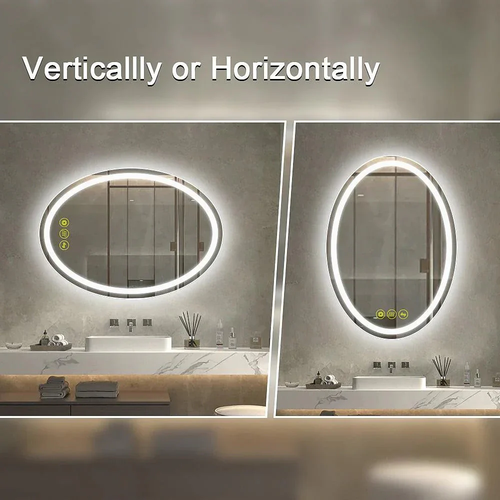 Parrot Uncle SmartReflex Oval LED Mirror Backlit 3000K-6400K Frameless Anti-Fog Dimmable Bathroom/Vanity Mirror - Image 8