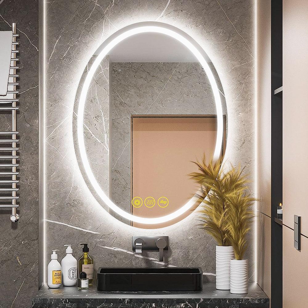 Parrot Uncle SmartReflex Oval LED Mirror Backlit 3000K-6400K Frameless Anti-Fog Dimmable Bathroom/Vanity Mirror - Image 9
