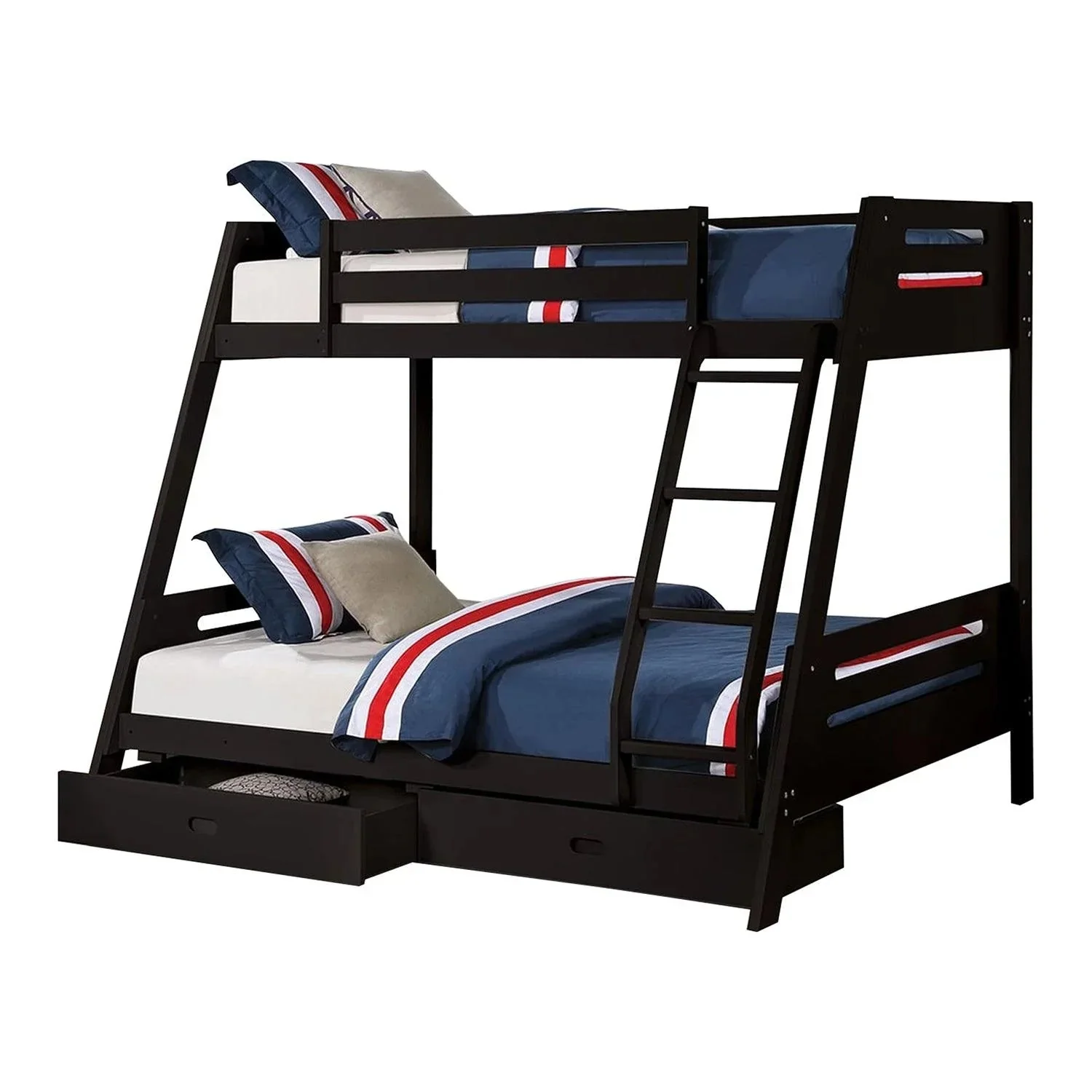 Parrot Uncle Solid Wood Twin / Full Bunk Bed with Reversible Angled Ladder and Underbed Drawers - Image 13