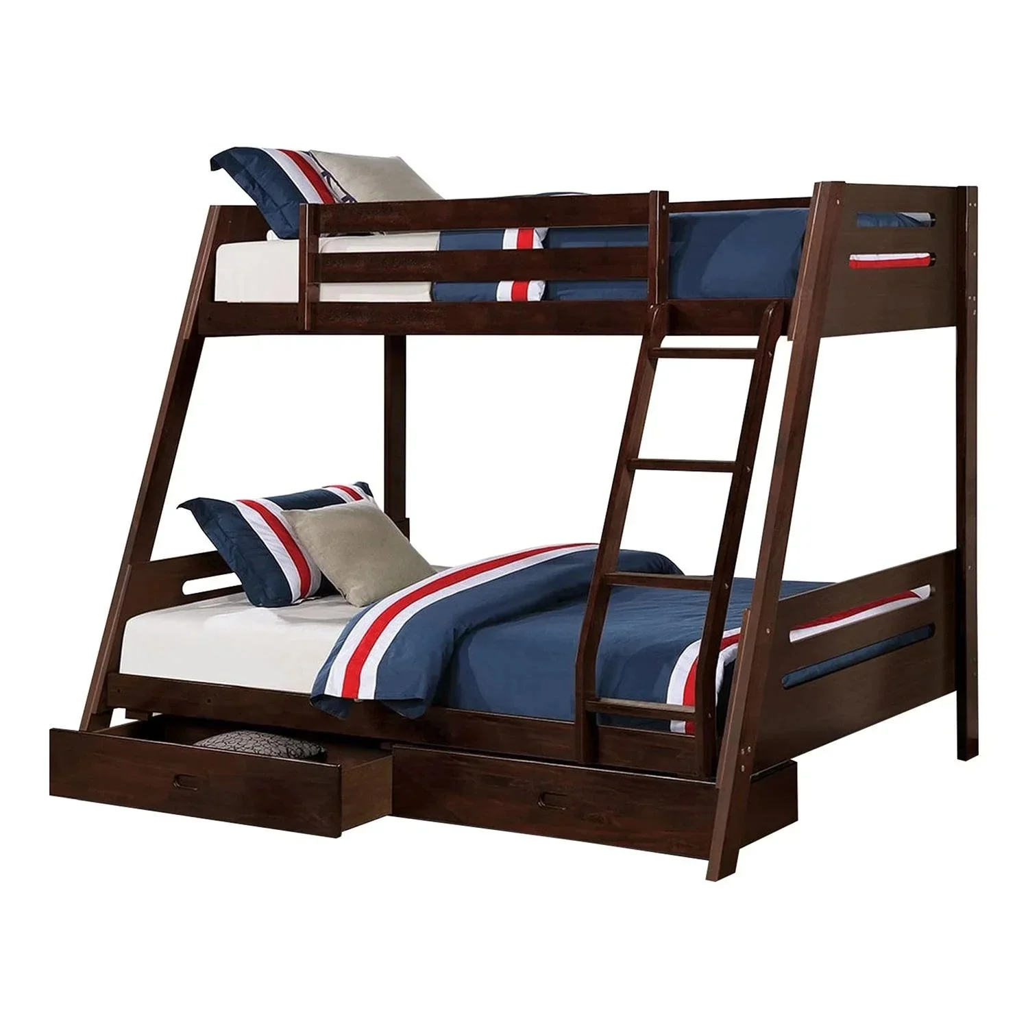Parrot Uncle Solid Wood Twin / Full Bunk Bed with Reversible Angled Ladder and Underbed Drawers - Image 17