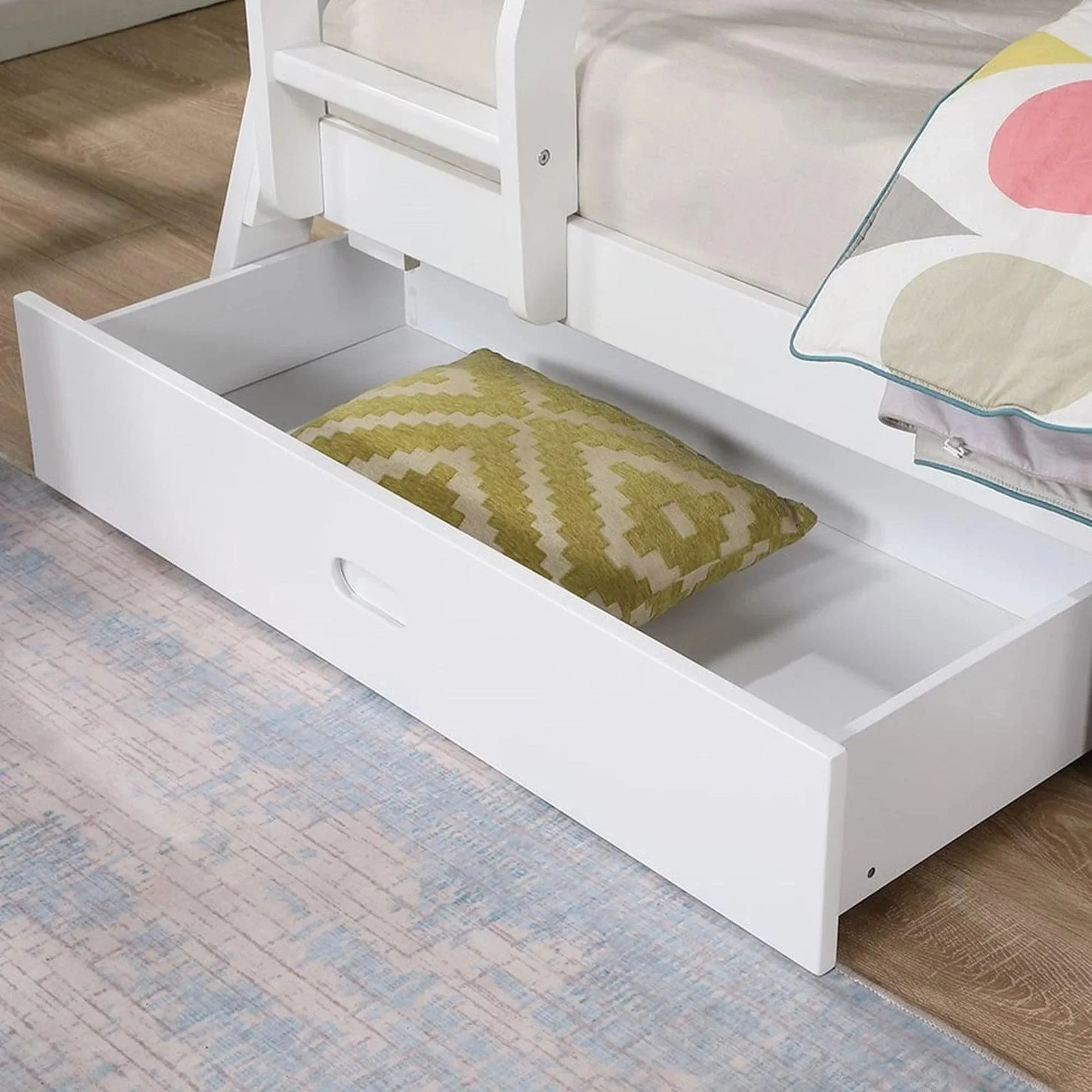 Parrot Uncle Solid Wood Twin / Full Bunk Bed with Reversible Angled Ladder and Underbed Drawers - Image 6