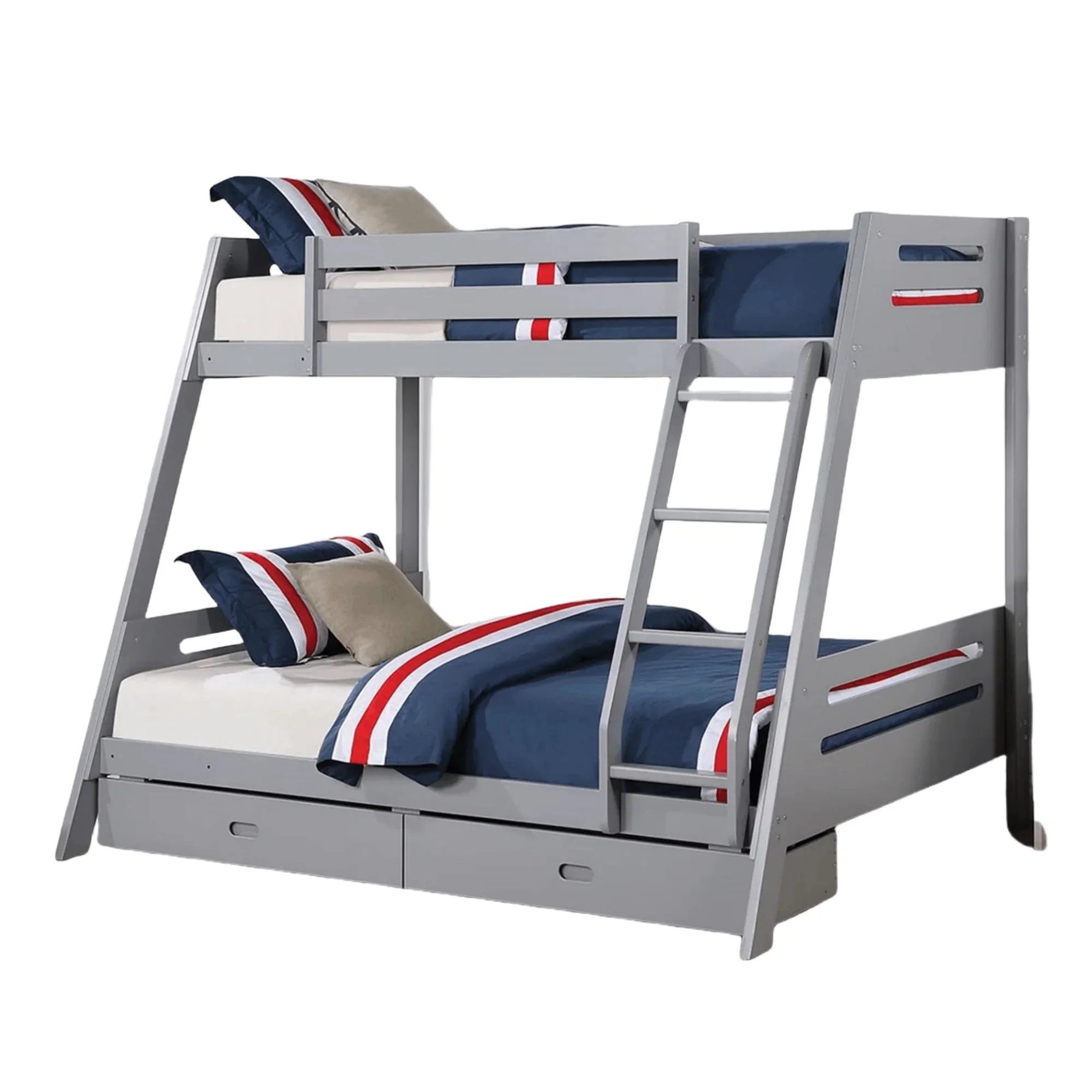Parrot Uncle Solid Wood Twin / Full Bunk Bed with Reversible Angled Ladder and Underbed Drawers - Image 7