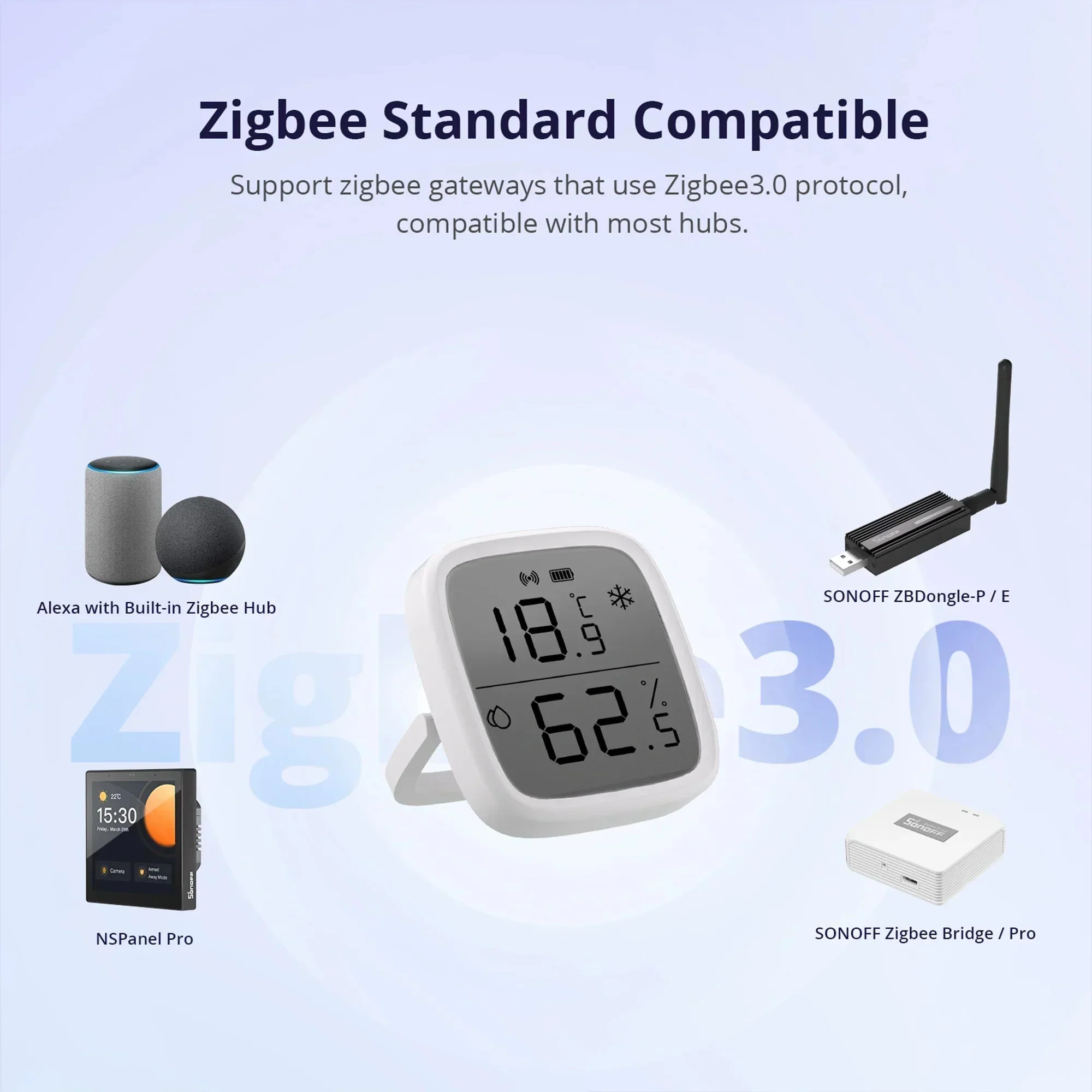 Parrot Uncle SONOFF Zigbee LCD Display Smart Temperature Humidity Sensor (SNZB-02D) - Image 8