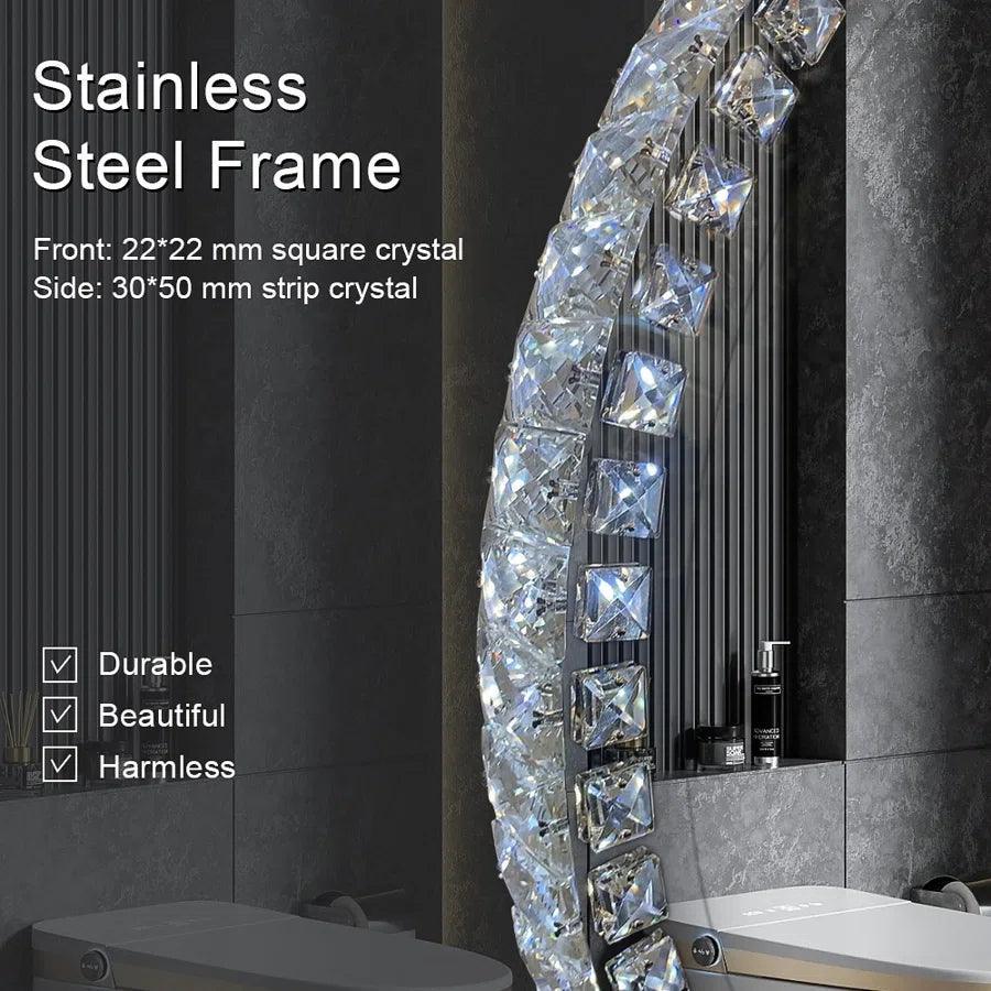 Parrot Uncle Sparkle Vision round 24 in LED Wall-Mounted Frameless Bathroom Vanity Mirror with Anti-Fog,Smart Dimmable and 3 LED Color - Image 3
