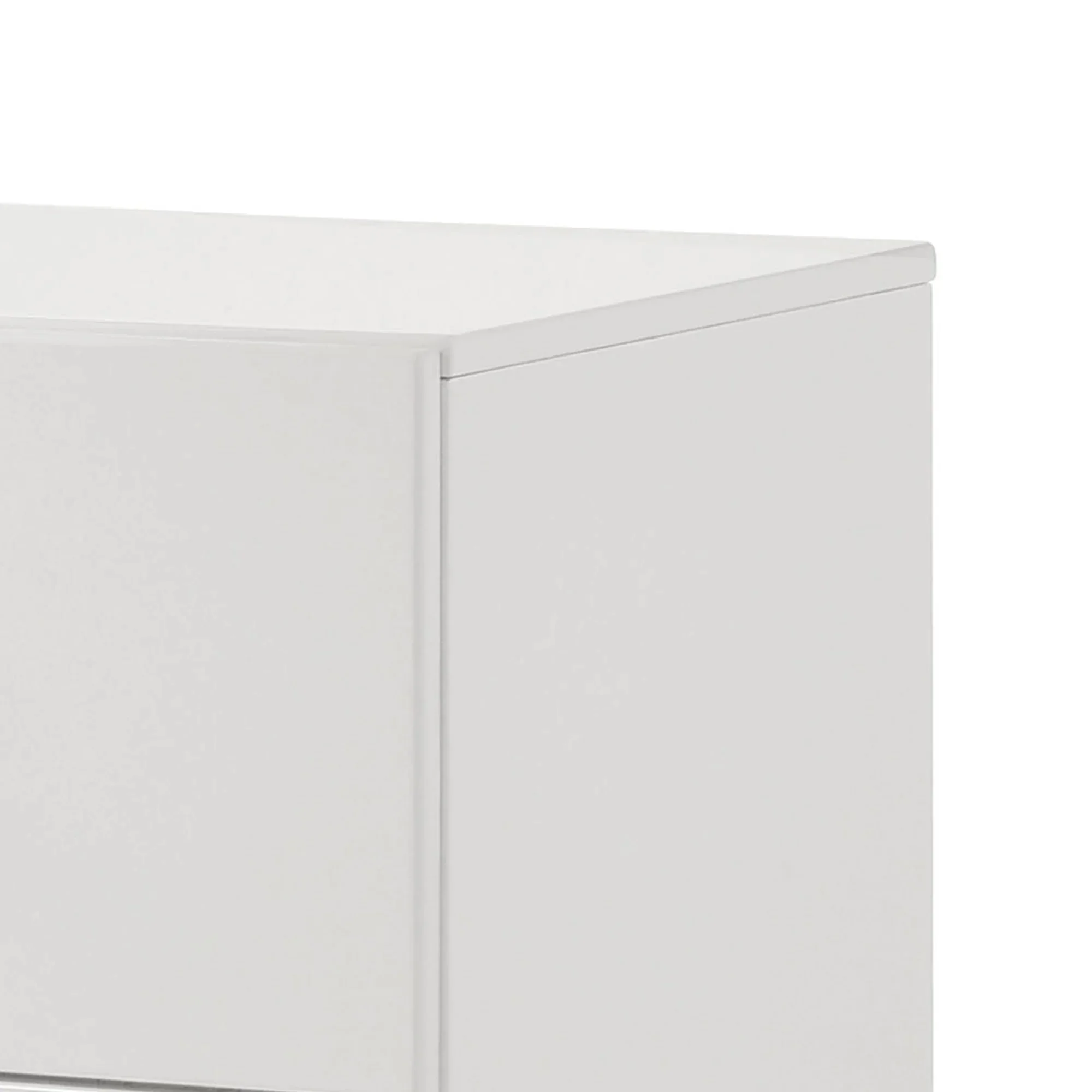 Parrot Uncle Stoholm Nightstand with 2-Drawer in Modern White & Chrome Handles (FM72000WH-N-PU) - Image 6