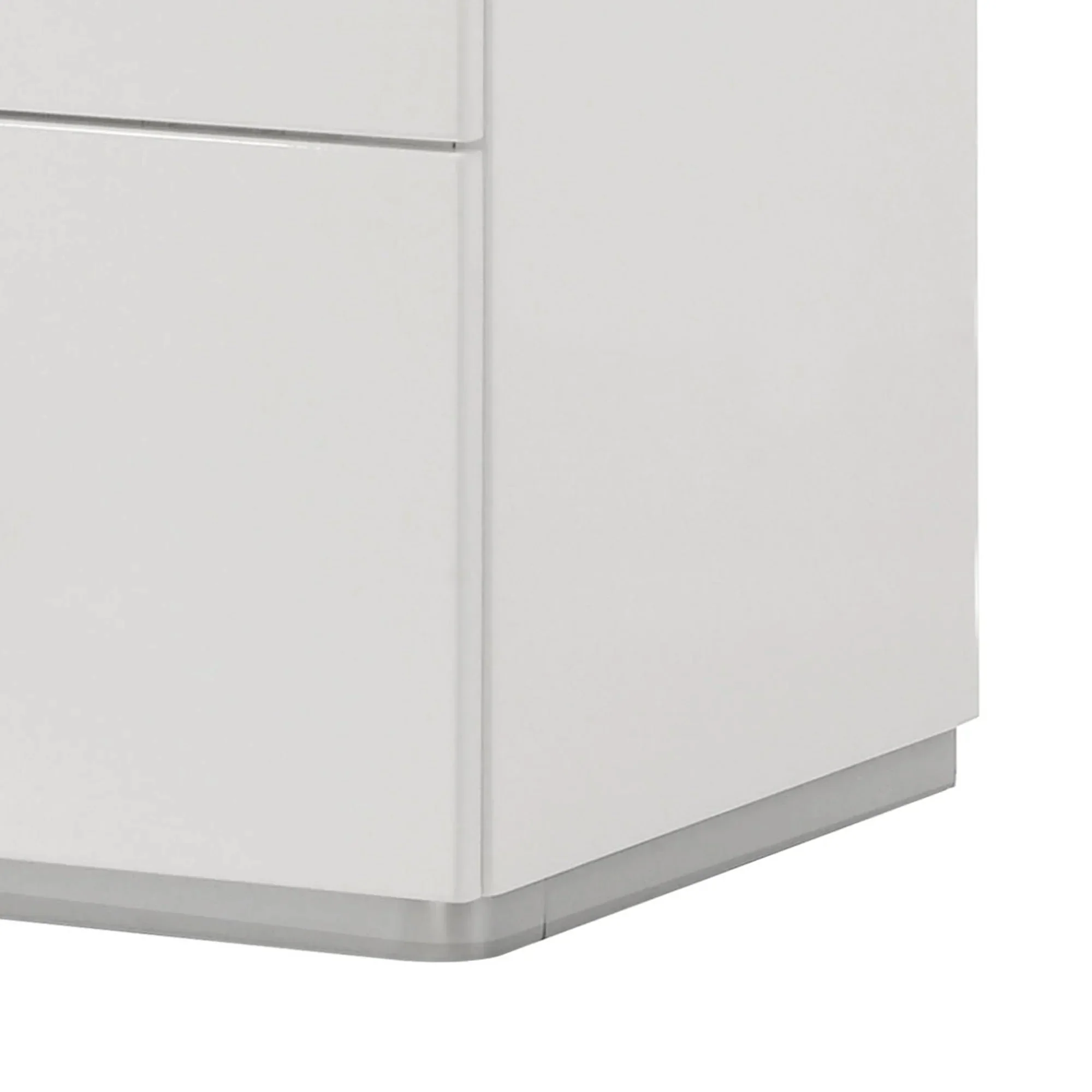 Parrot Uncle Stoholm Nightstand with 2-Drawer in Modern White & Chrome Handles (FM72000WH-N-PU) - Image 7