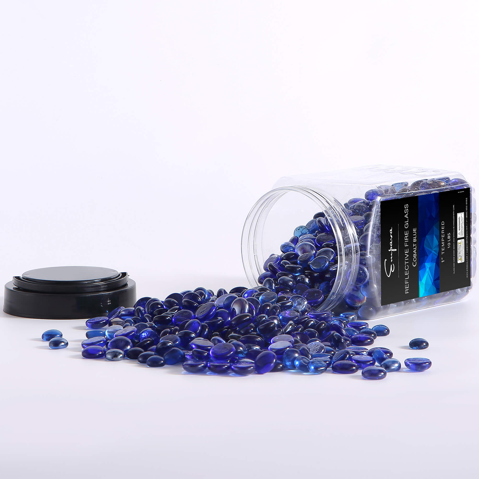 Empava Tempered Fire Glass Beads in Cobalt Blue (EMPV-FG90) - Image 2