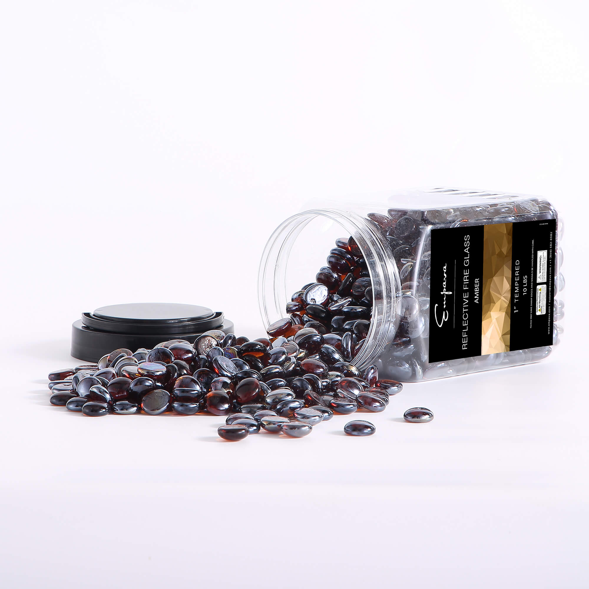 Empava Tempered Fire Glass Beads in Amber (EMPV-FG92) - Image 2