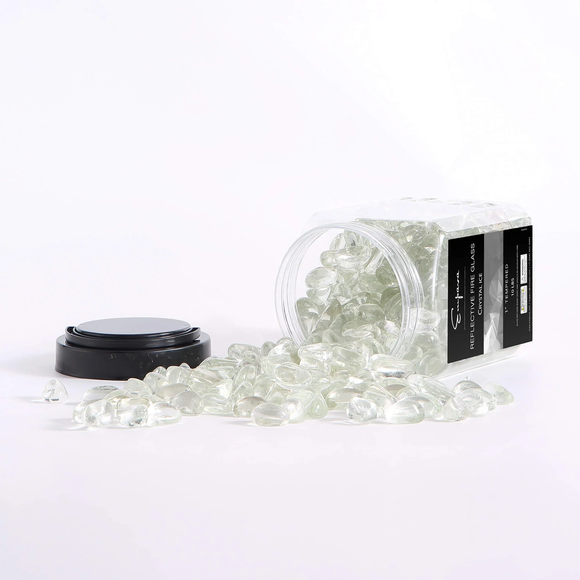 Empava Tempered Fire Glass Cashews in Crystal Ice (EMPV-FG84) - Image 2