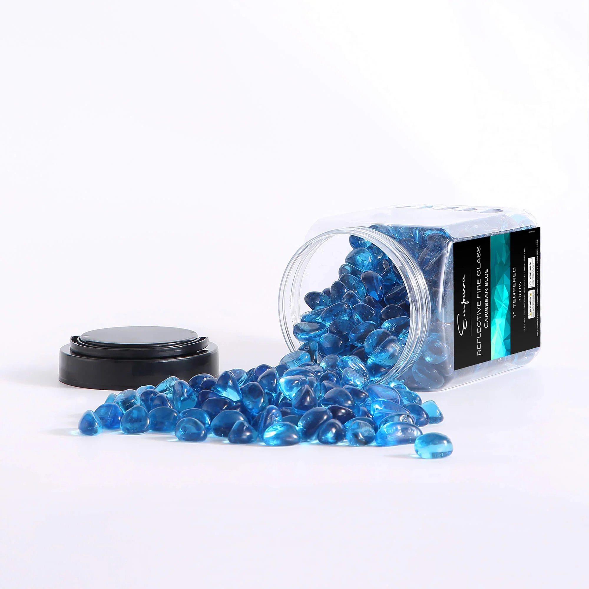 Empava Tempered Fire Glass Cashews in Carribean Blue (EMPV-FG85) - Image 2