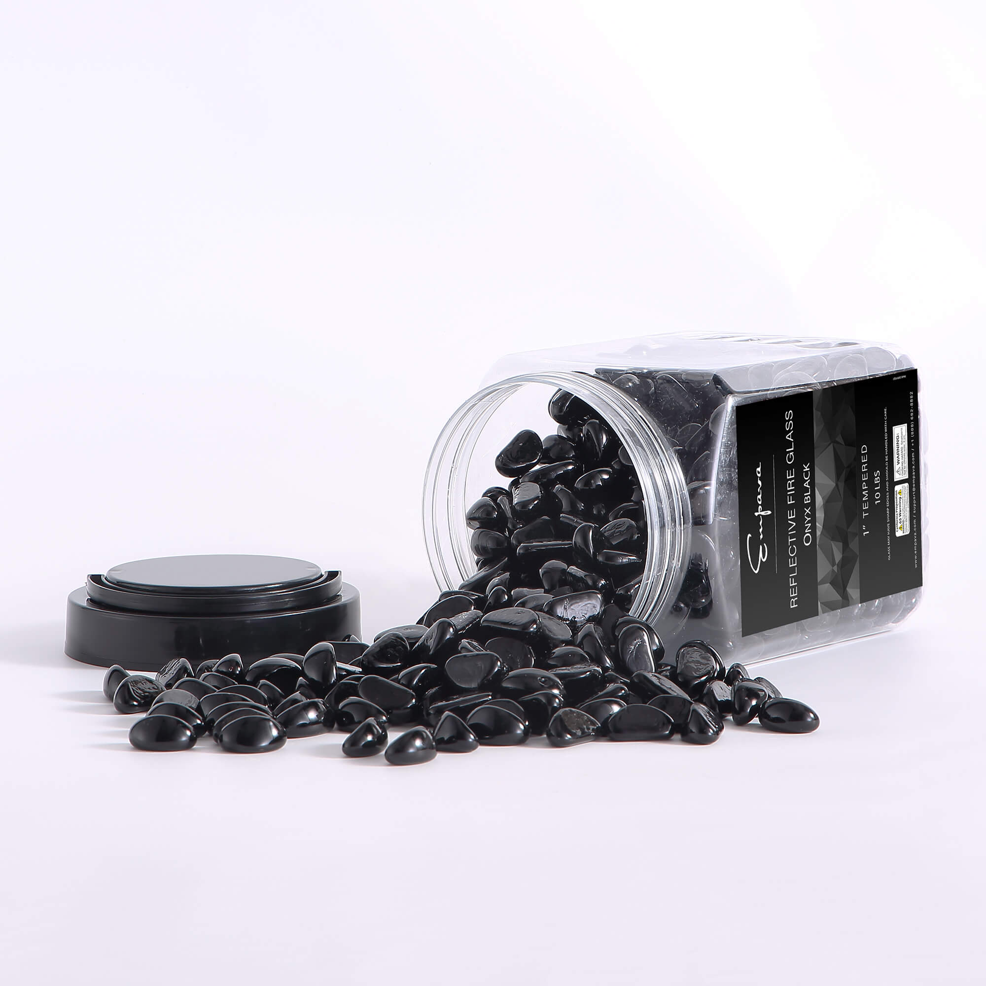 Empava Tempered Fire Glass Cashews in Onyx Black (EMPV-FG87) - Image 2